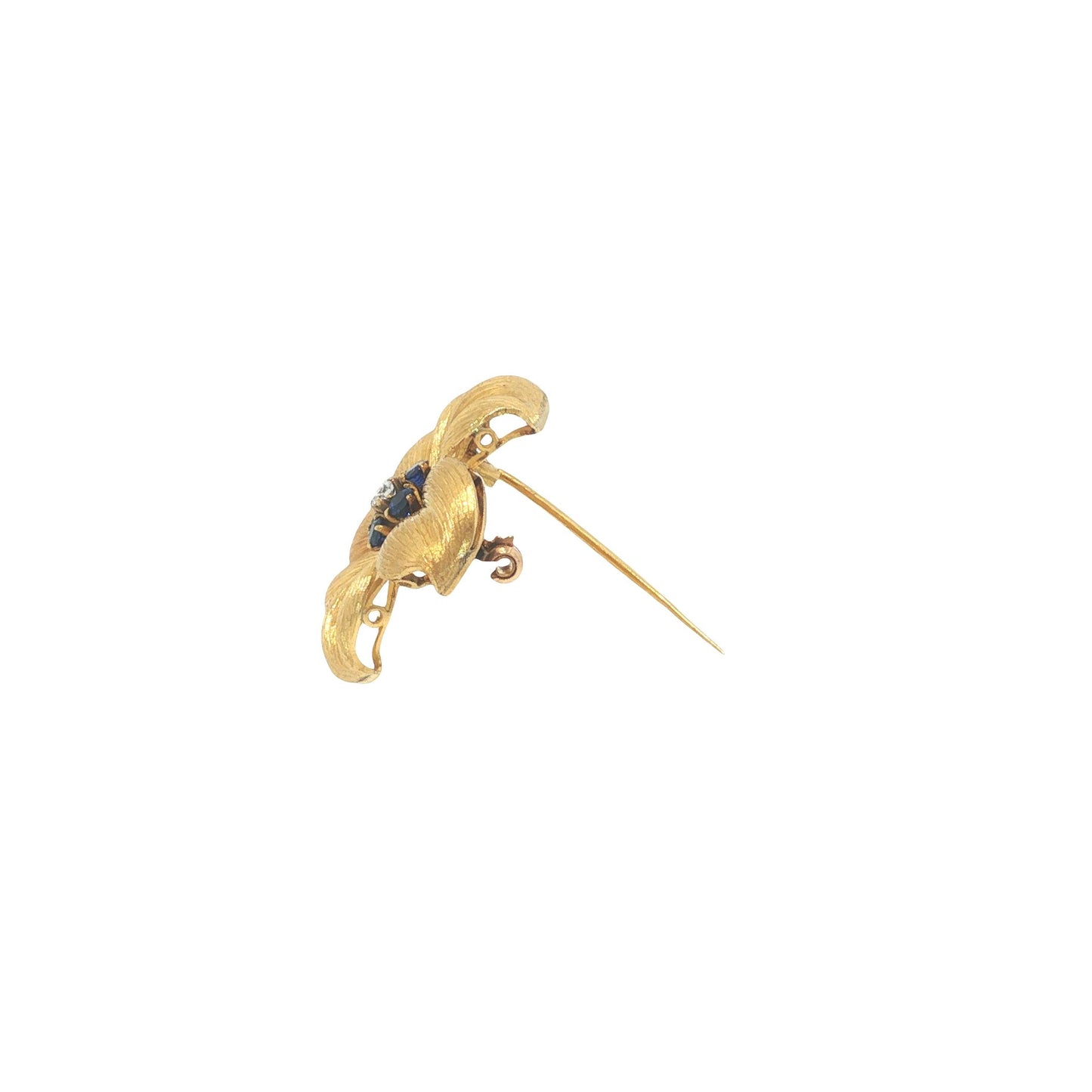Vintage Tiffany & Co. 18K Sapphire & Diamond Flower Brooch Pin