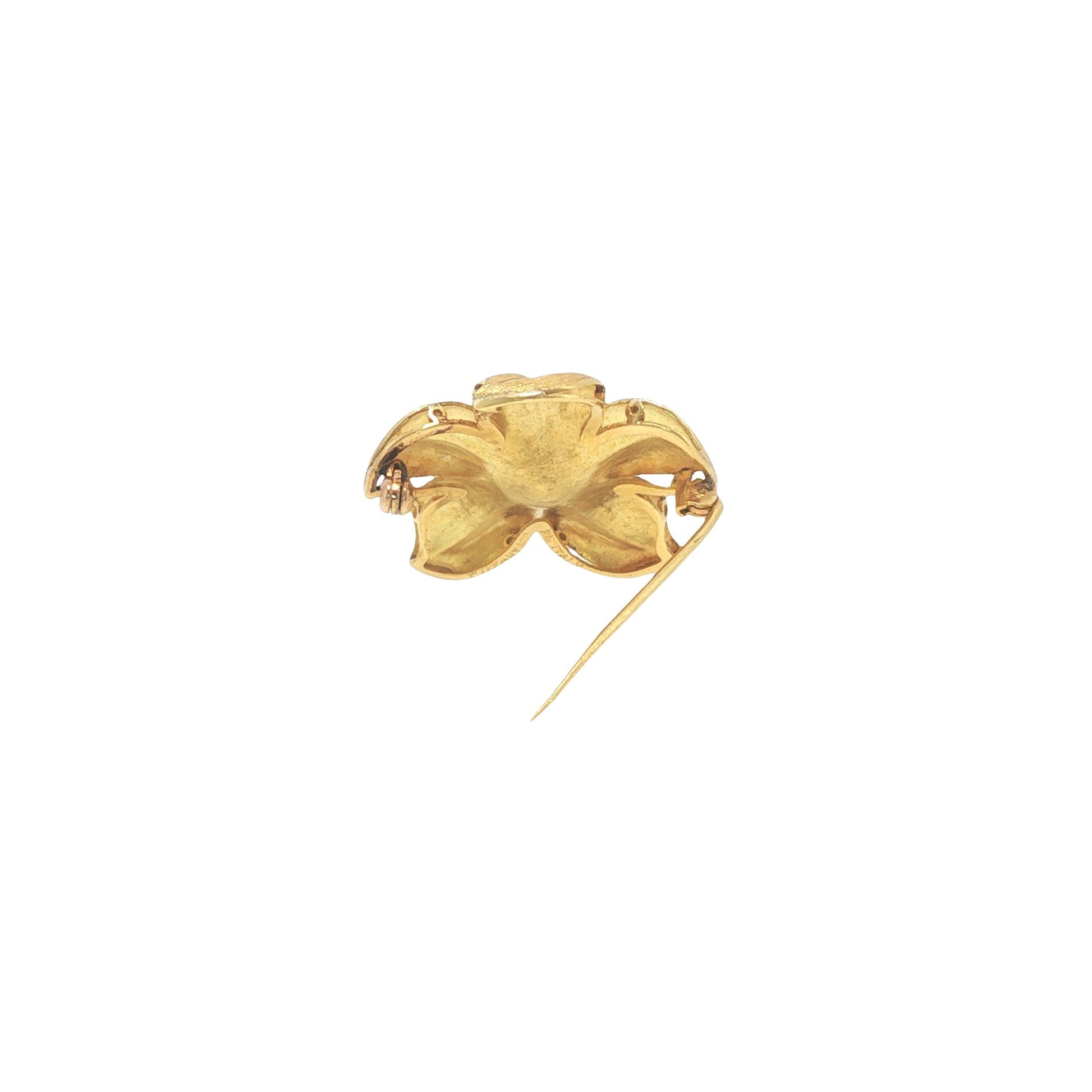 Vintage Tiffany & Co. 18K Sapphire & Diamond Flower Brooch Pin