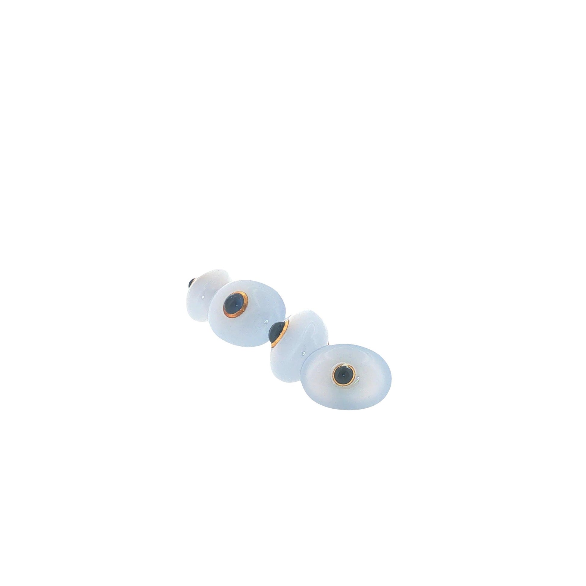 Seaman Schepps 18k Chalcedony & Sapphire Cufflinks