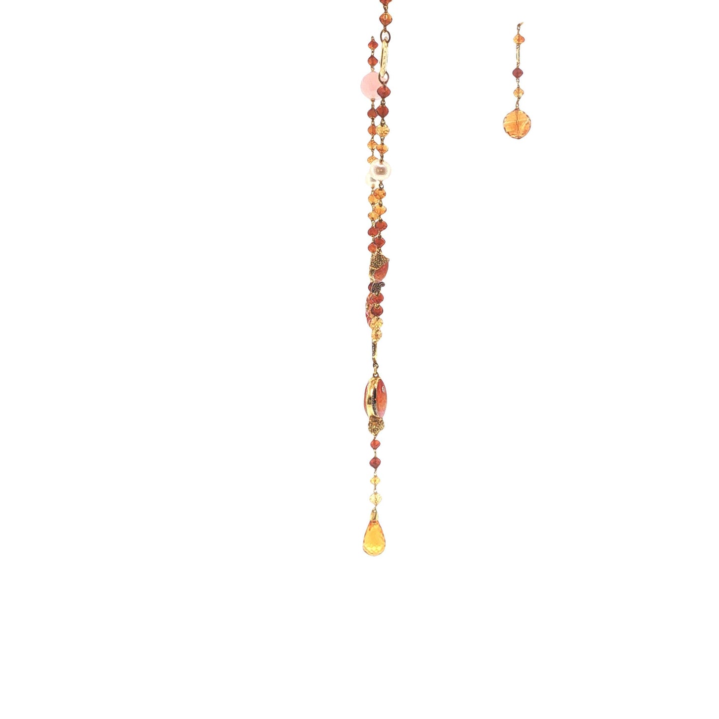 Valente 18K Gold Pearl Yellow Diamond Enamel Necklace