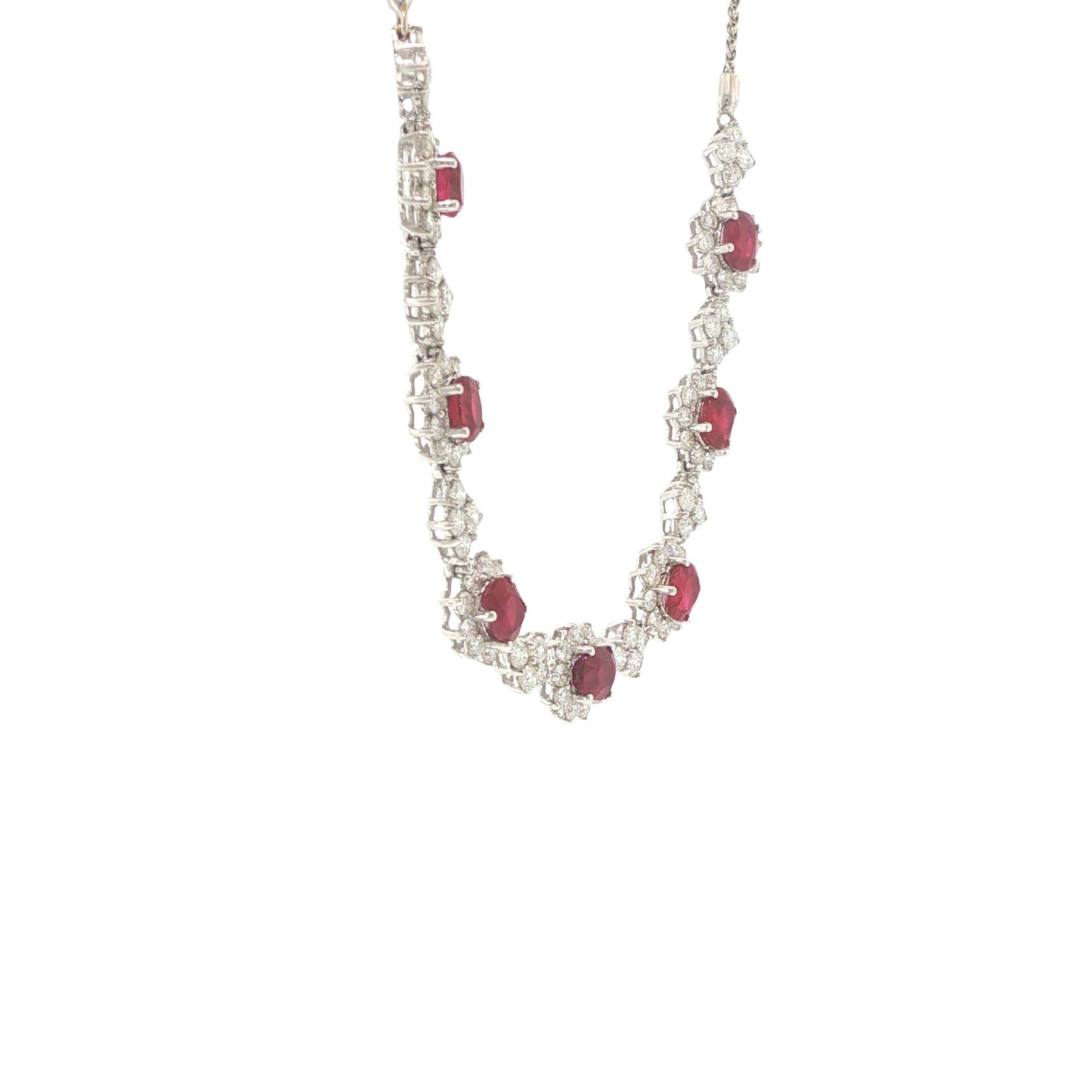 Platinum 6.30 Carat Ruby & 6.70 Carat Diamond Expandable Bracelet