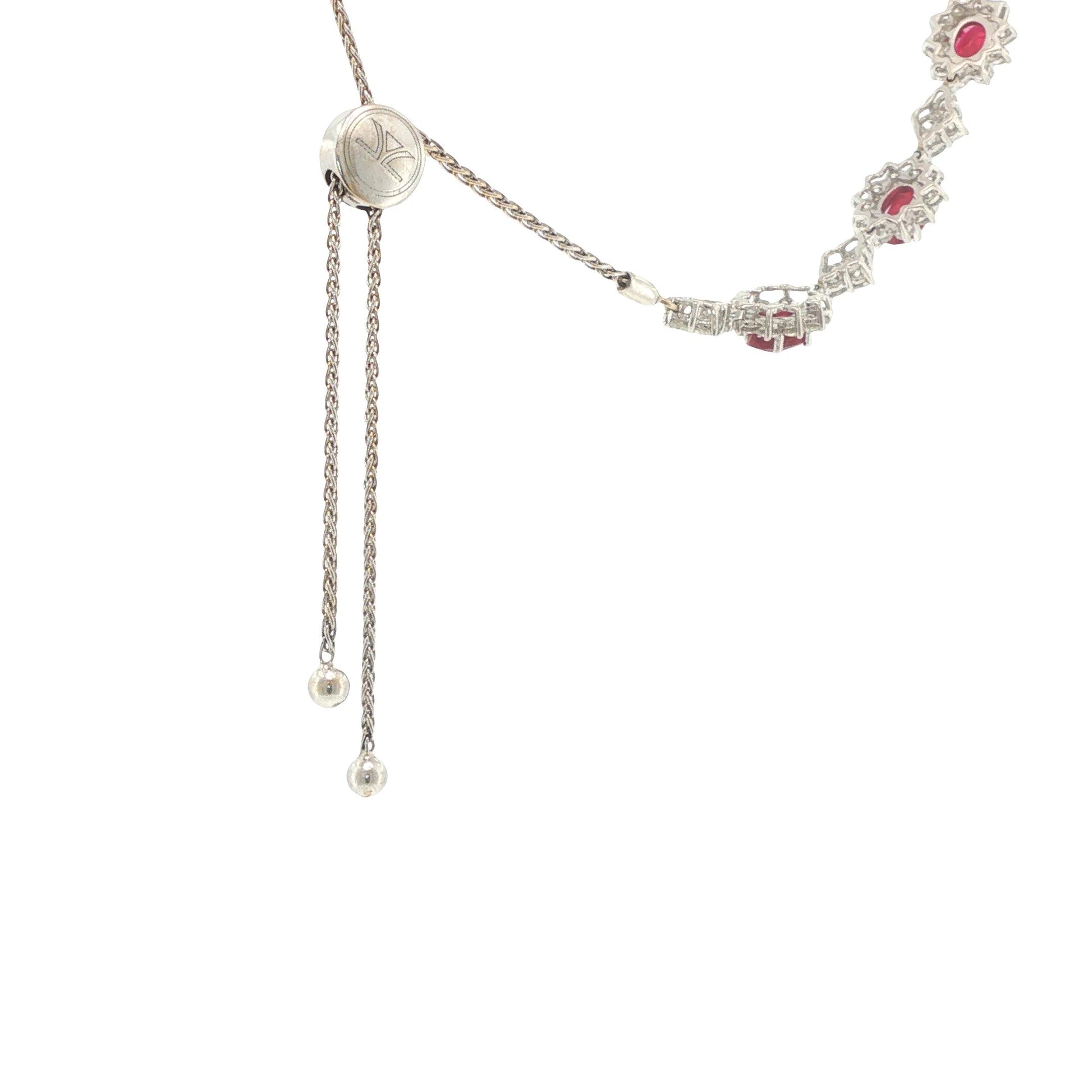 Platinum 6.30 Carat Ruby & 6.70 Carat Diamond Expandable Bracelet