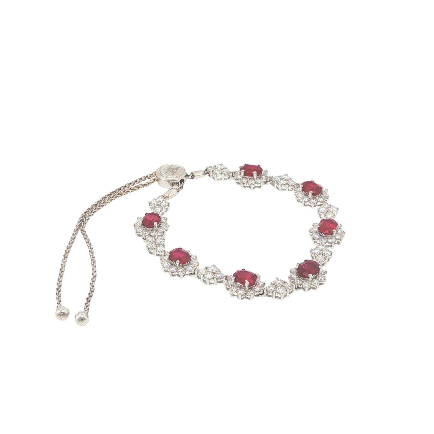 Platinum 6.30 Carat Ruby & 6.70 Carat Diamond Expandable Bracelet