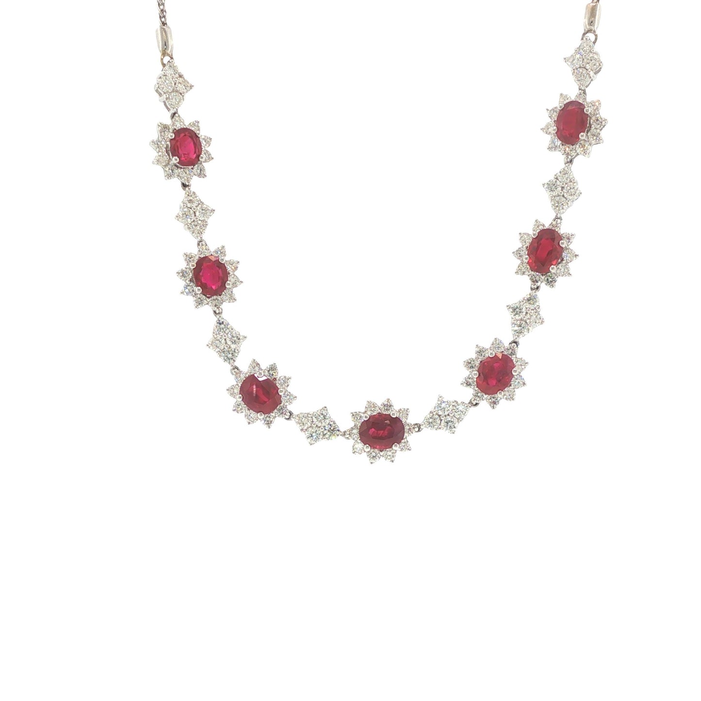 Platinum 6.30 Carat Ruby & 6.70 Carat Diamond Expandable Bracelet
