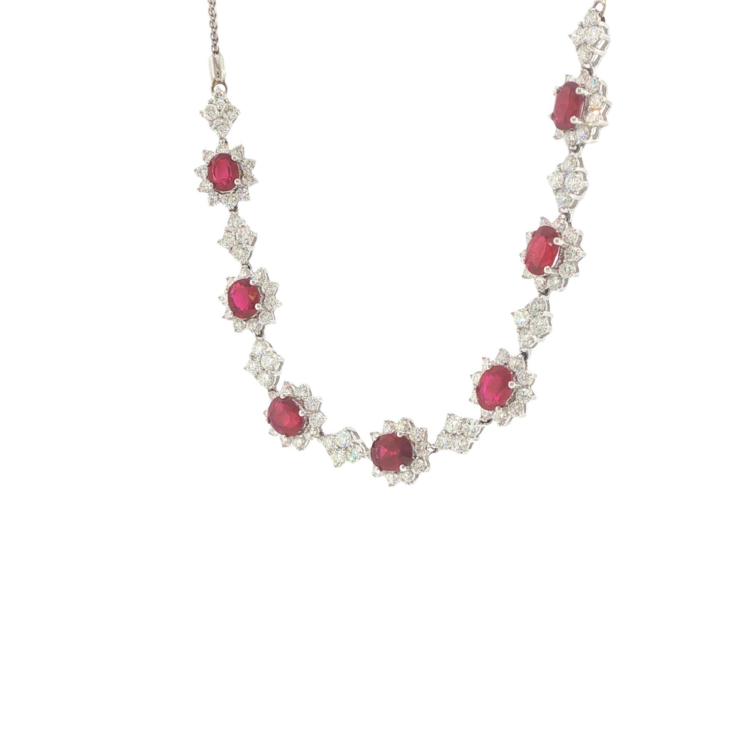 Platinum 6.30 Carat Ruby & 6.70 Carat Diamond Expandable Bracelet