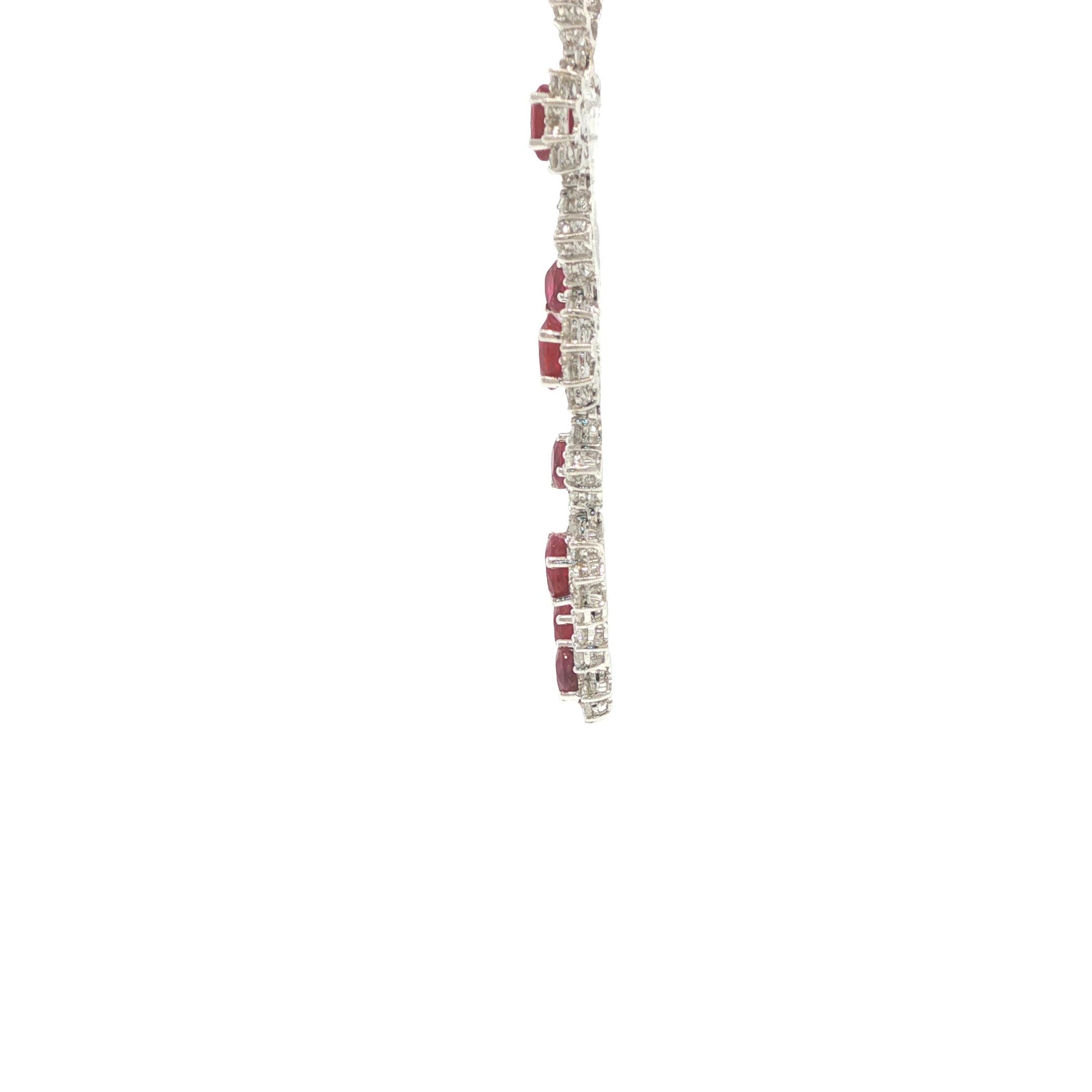 Platinum 6.30 Carat Ruby & 6.70 Carat Diamond Expandable Bracelet
