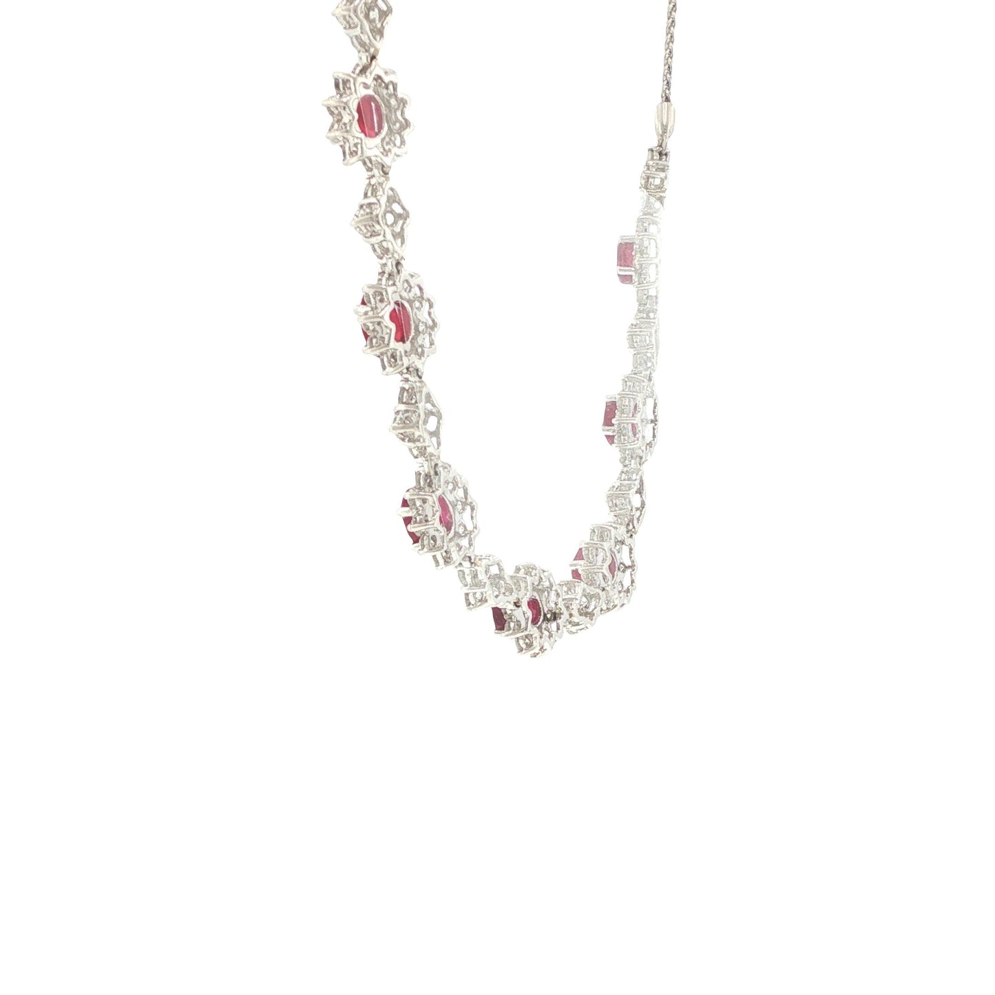 Platinum 6.30 Carat Ruby & 6.70 Carat Diamond Expandable Bracelet
