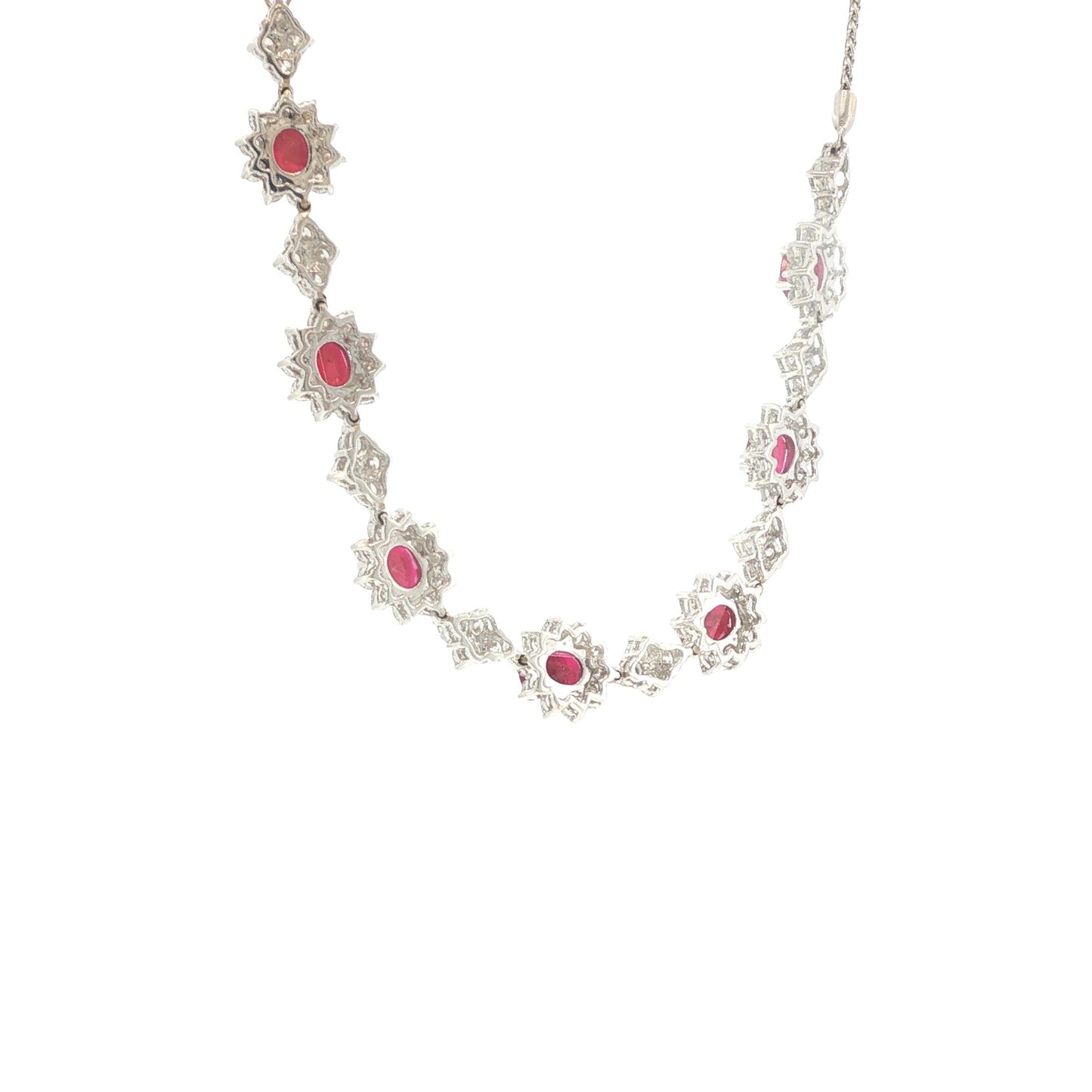 Platinum 6.30 Carat Ruby & 6.70 Carat Diamond Expandable Bracelet