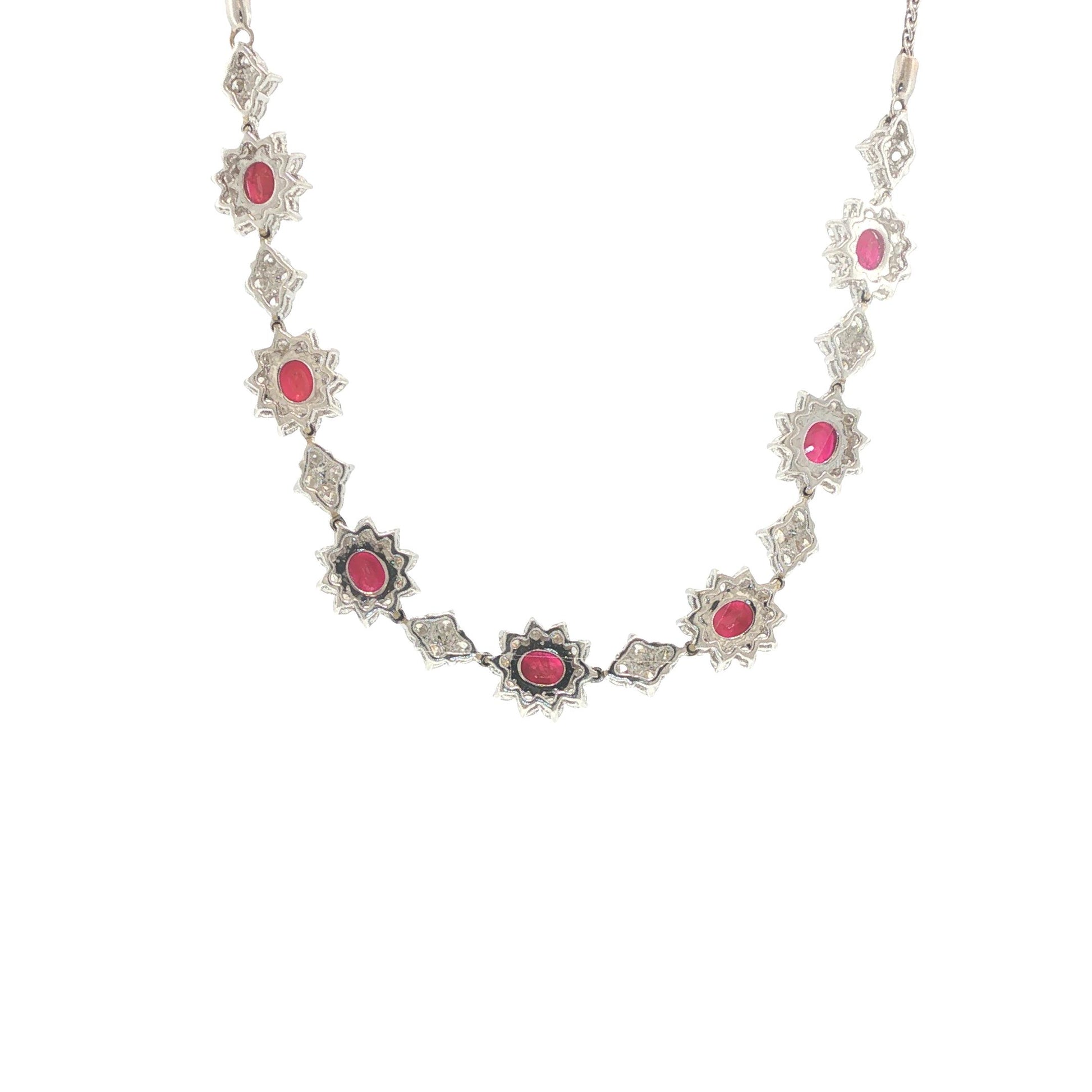 Platinum 6.30 Carat Ruby & 6.70 Carat Diamond Expandable Bracelet