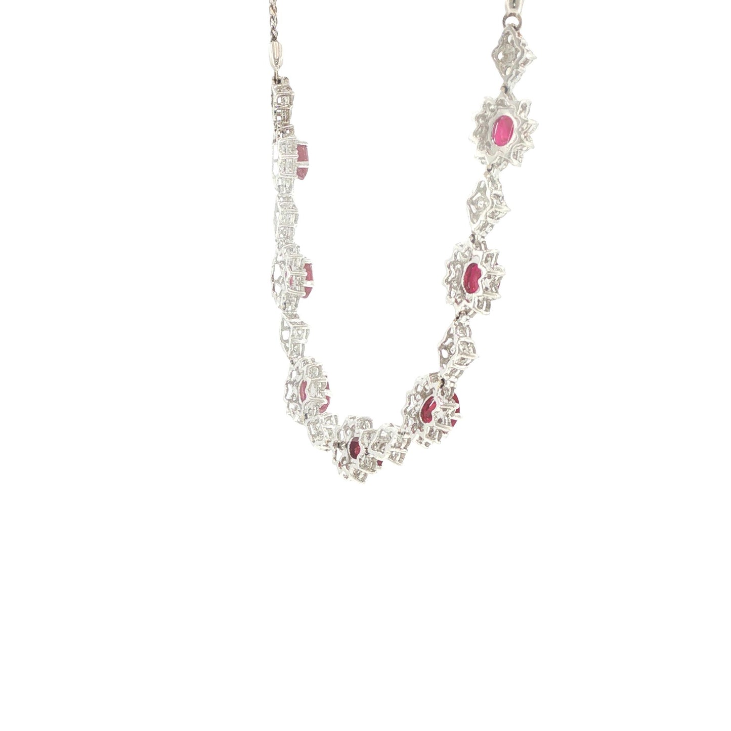 Platinum 6.30 Carat Ruby & 6.70 Carat Diamond Expandable Bracelet