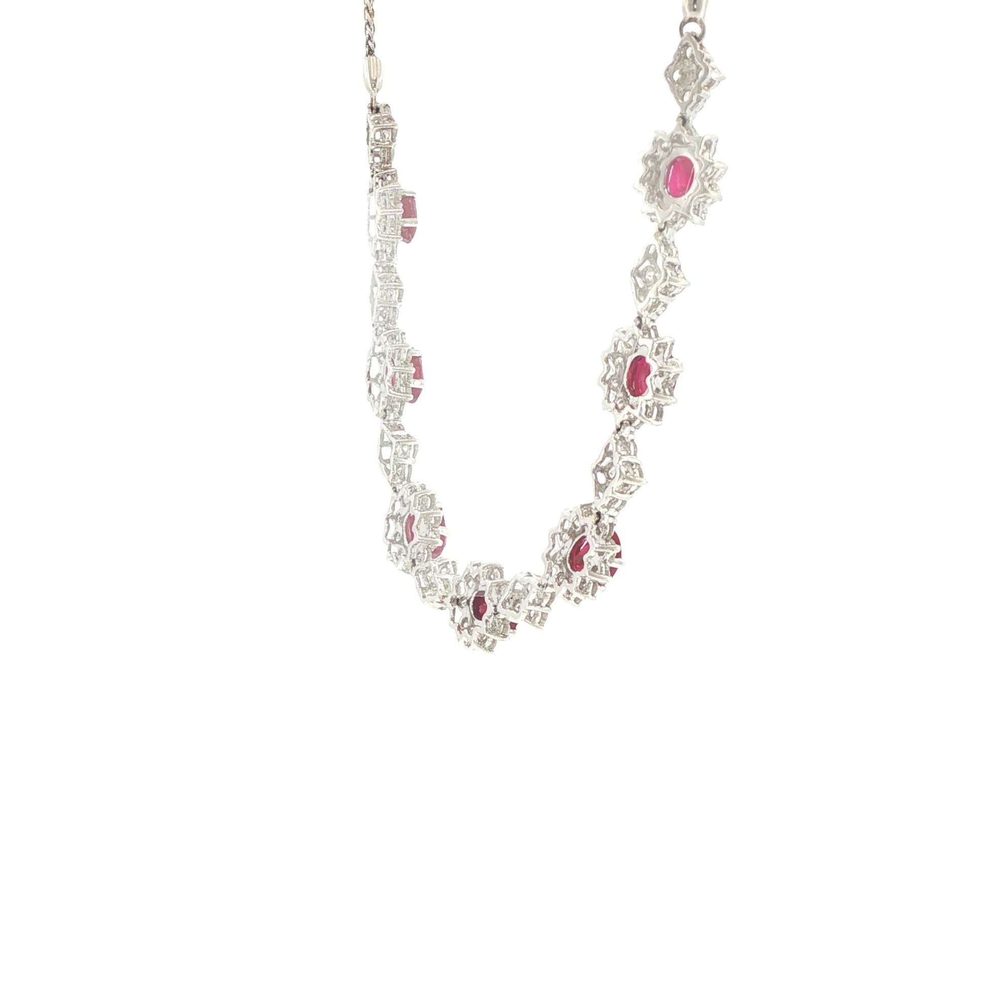 Platinum 6.30 Carat Ruby & 6.70 Carat Diamond Expandable Bracelet
