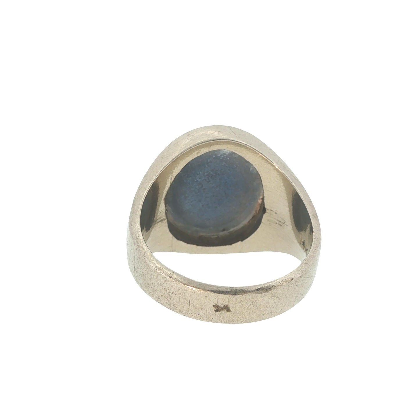 Vintage 14K White Gold Star Sapphire & Diamond Gypsy Ring