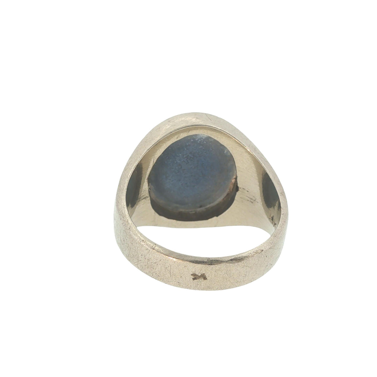Vintage 14K White Gold Star Sapphire & Diamond Gypsy Ring