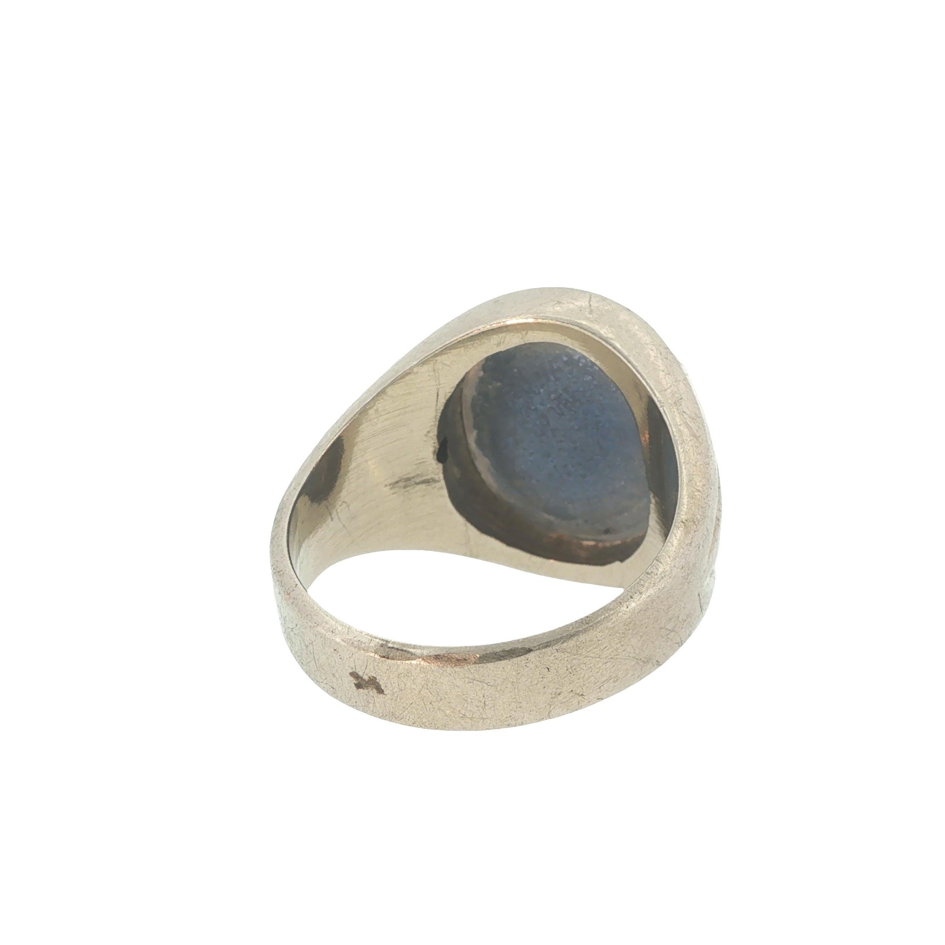 Vintage 14K White Gold Star Sapphire & Diamond Gypsy Ring