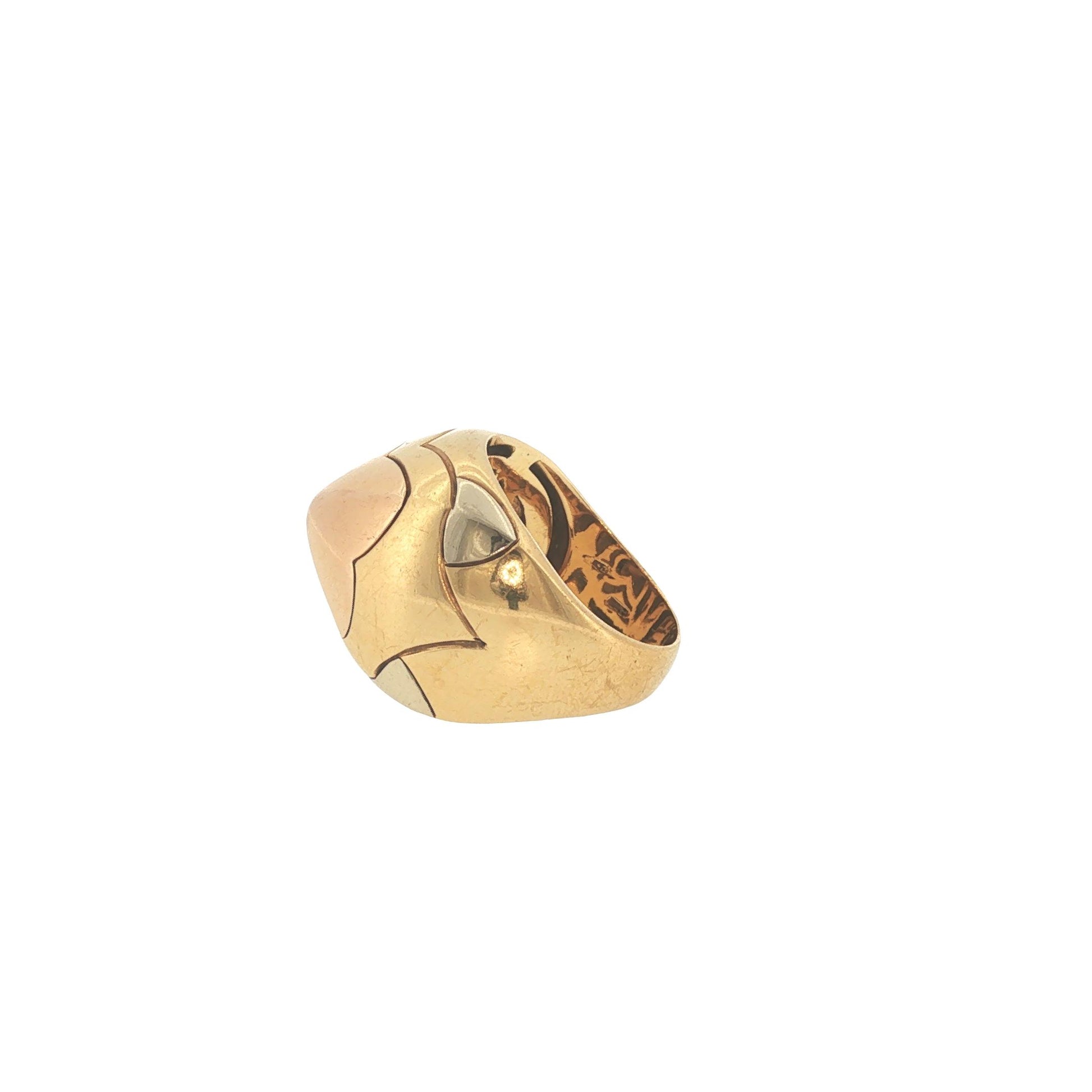 Vintage Bulgari Roma 18K Gold Pyramid Ring