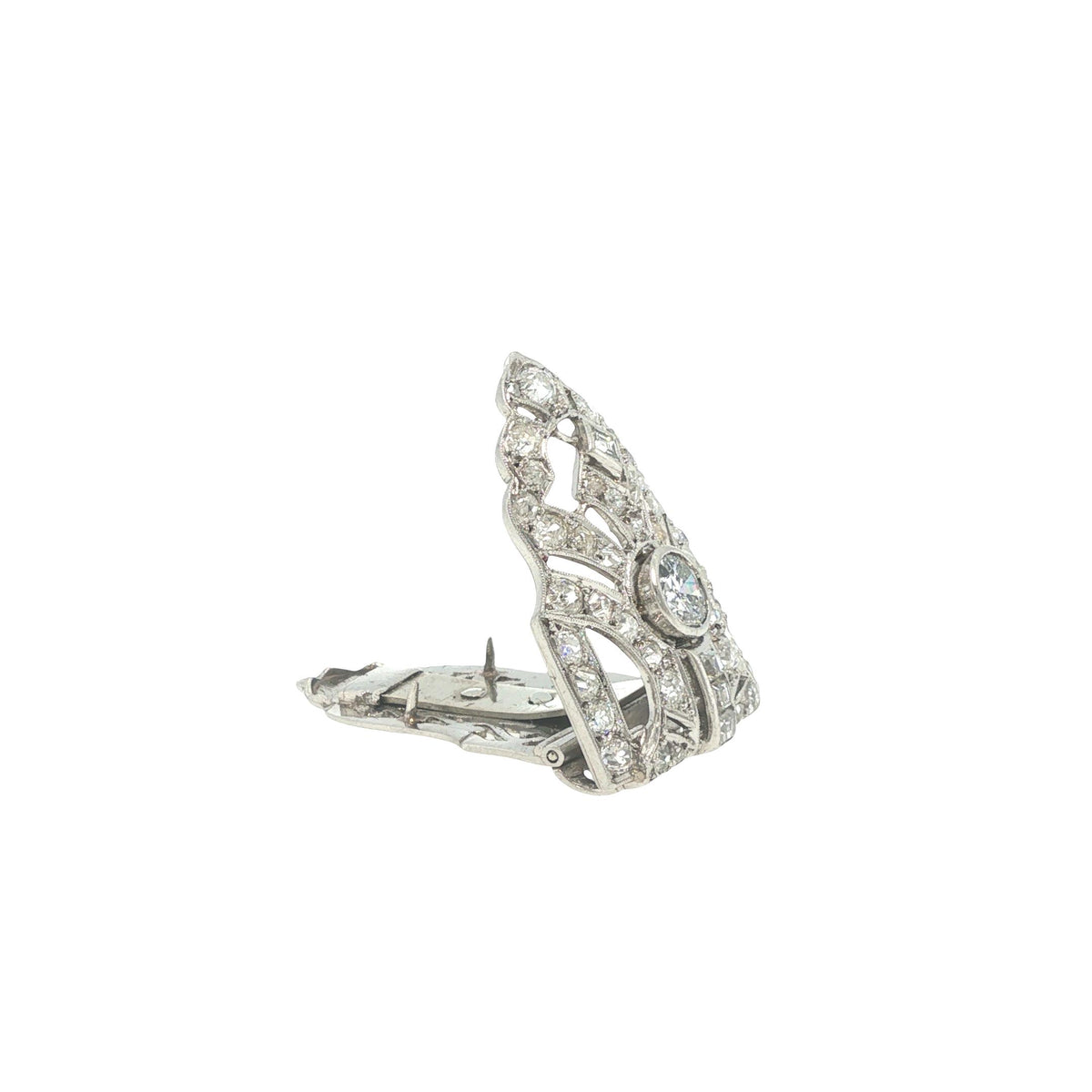 Art Deco Platinum Diamond Clip