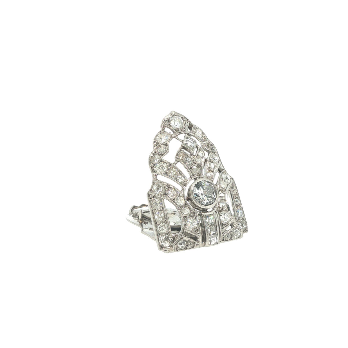 Art Deco Platinum Diamond Clip