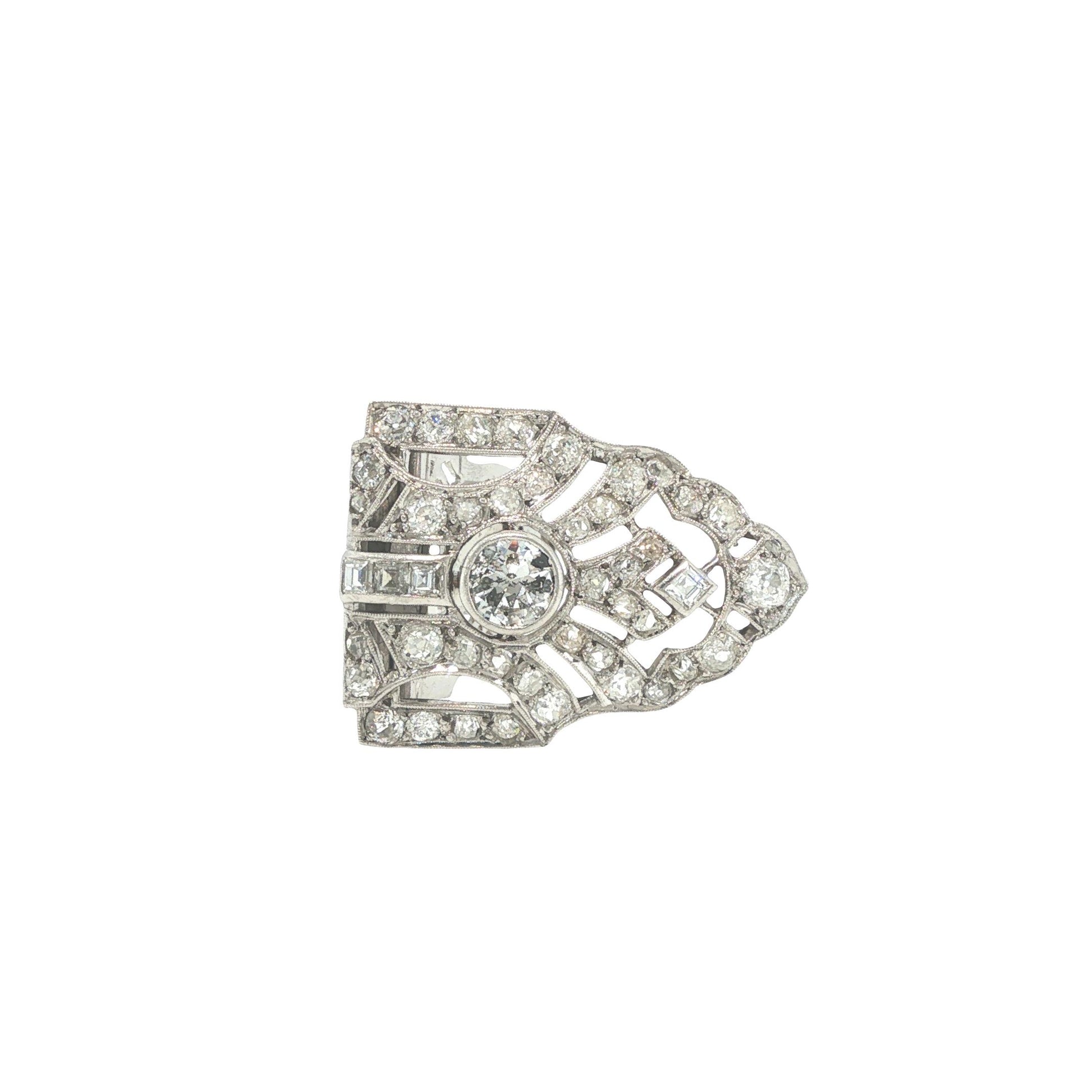 Art Deco Platinum Diamond Clip