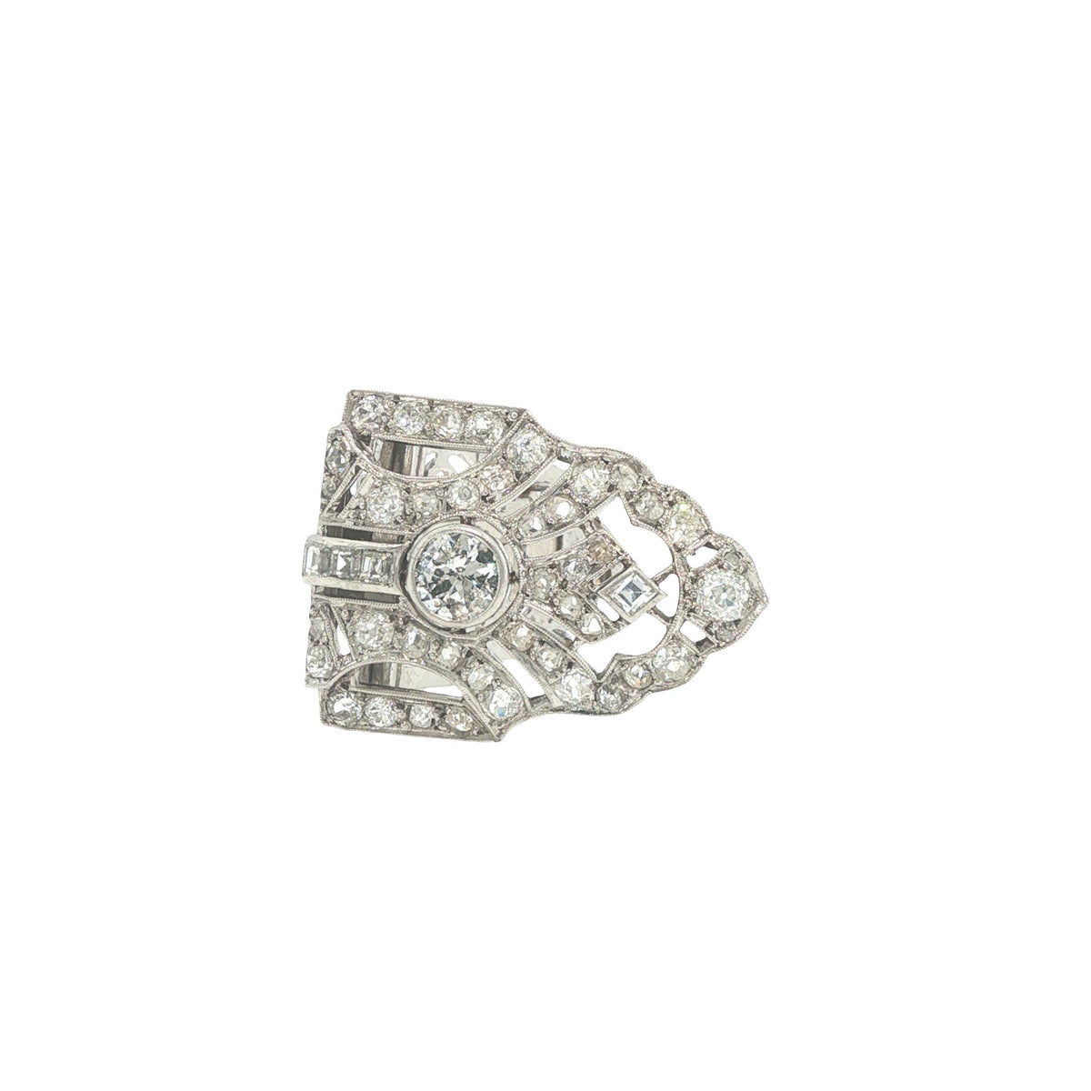 Art Deco Platinum Diamond Clip