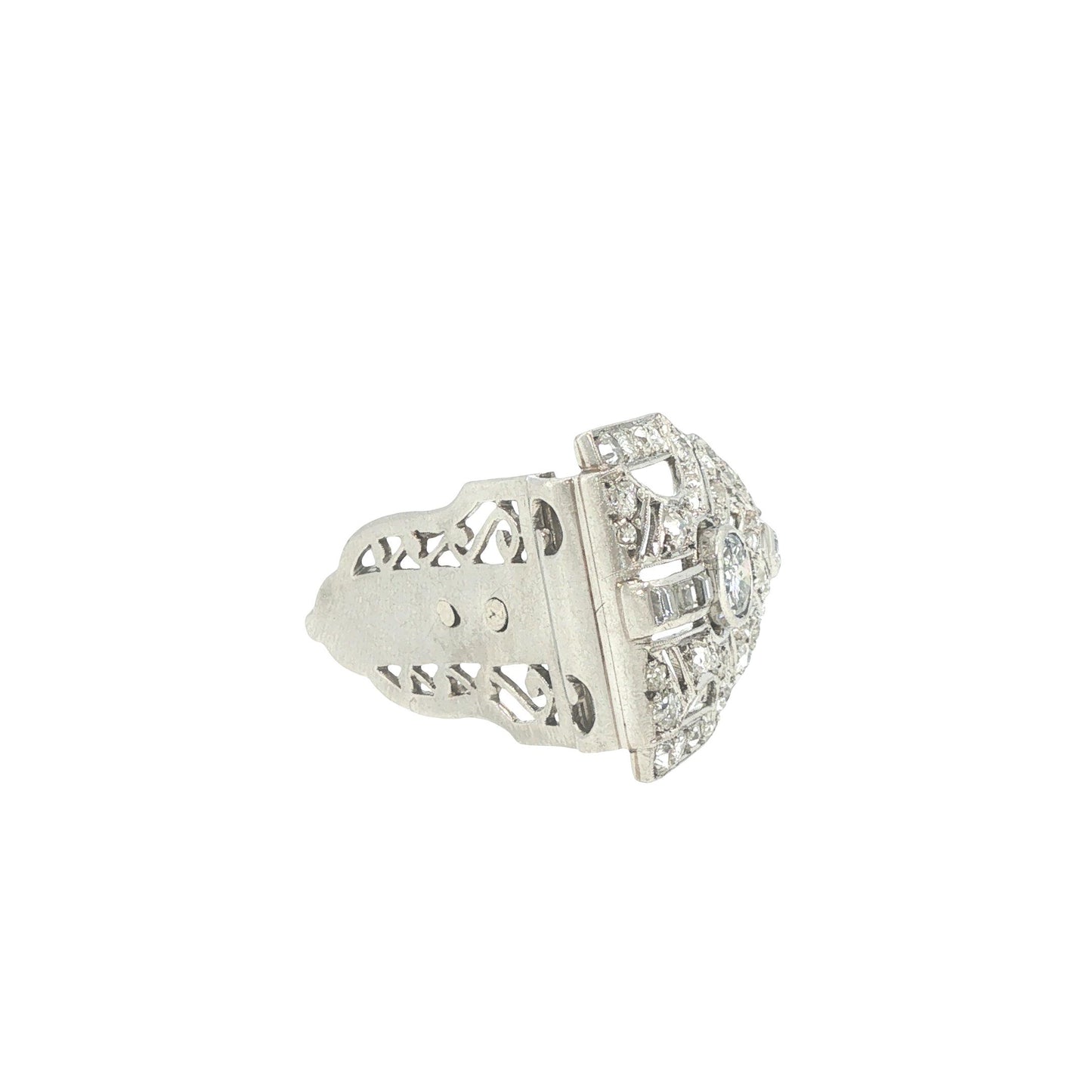 Art Deco Platinum Diamond Clip