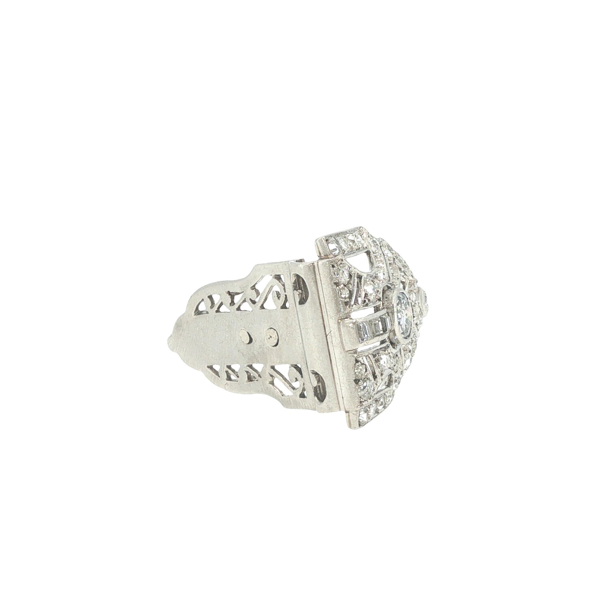 Art Deco Platinum Diamond Clip