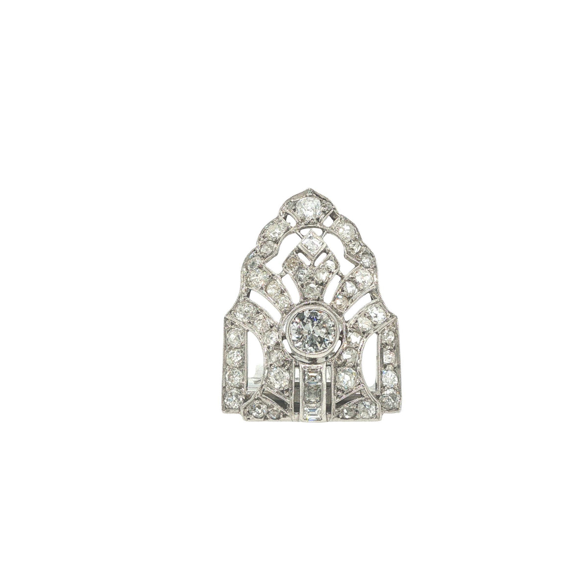 Art Deco Platinum Diamond Clip