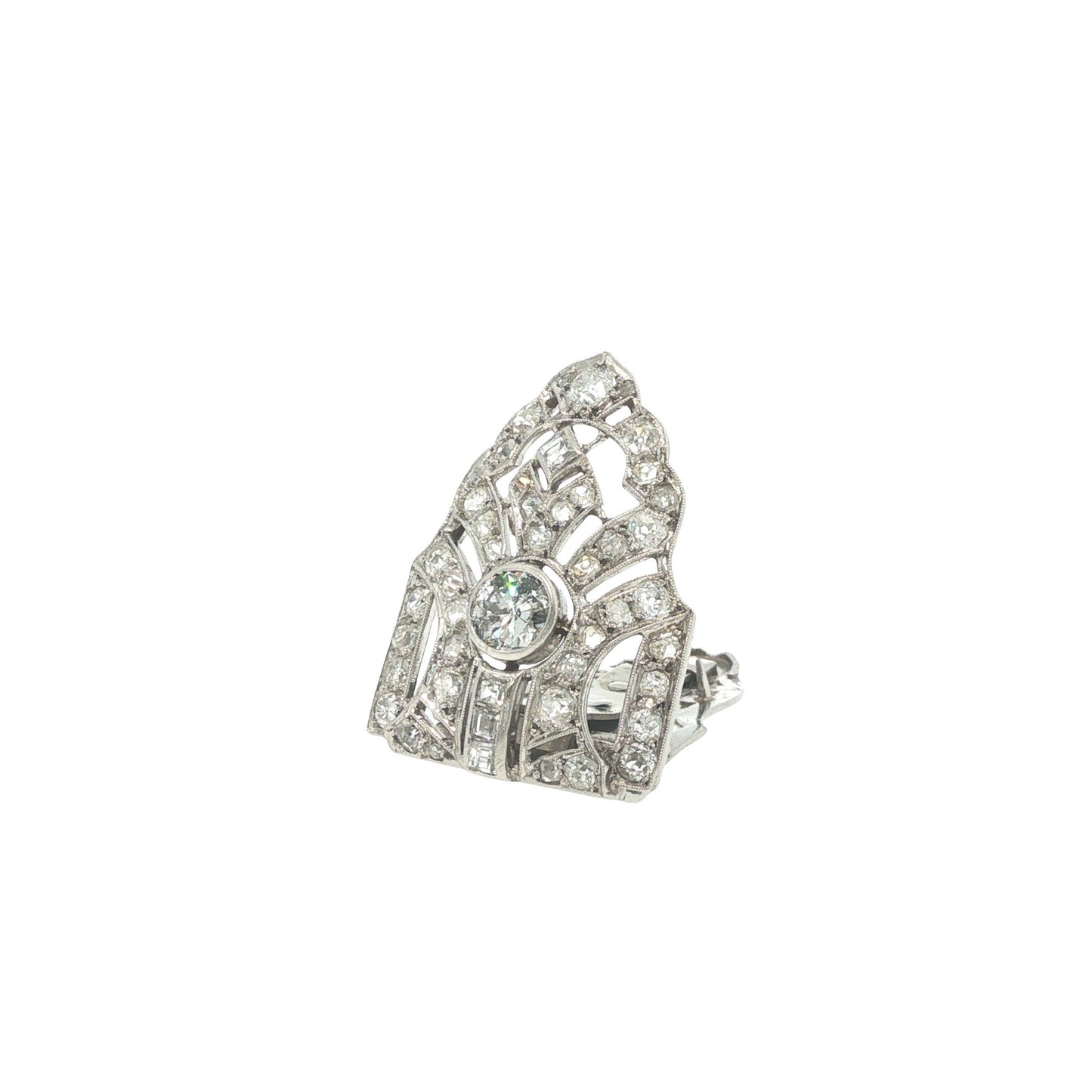 Art Deco Platinum Diamond Clip