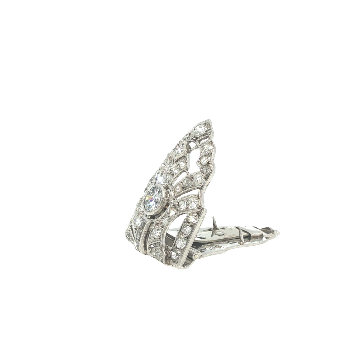 Art Deco Platinum Diamond Clip