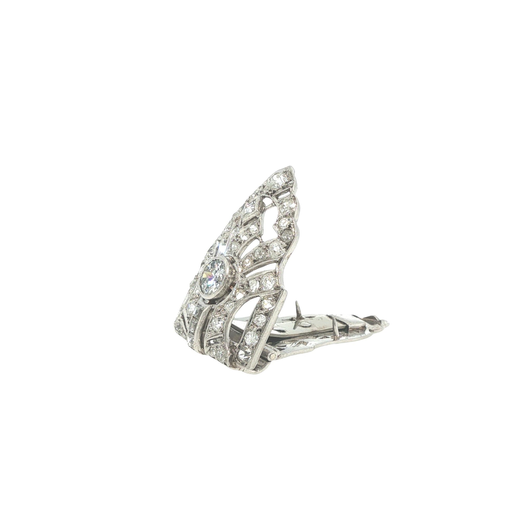 Art Deco Platinum Diamond Clip
