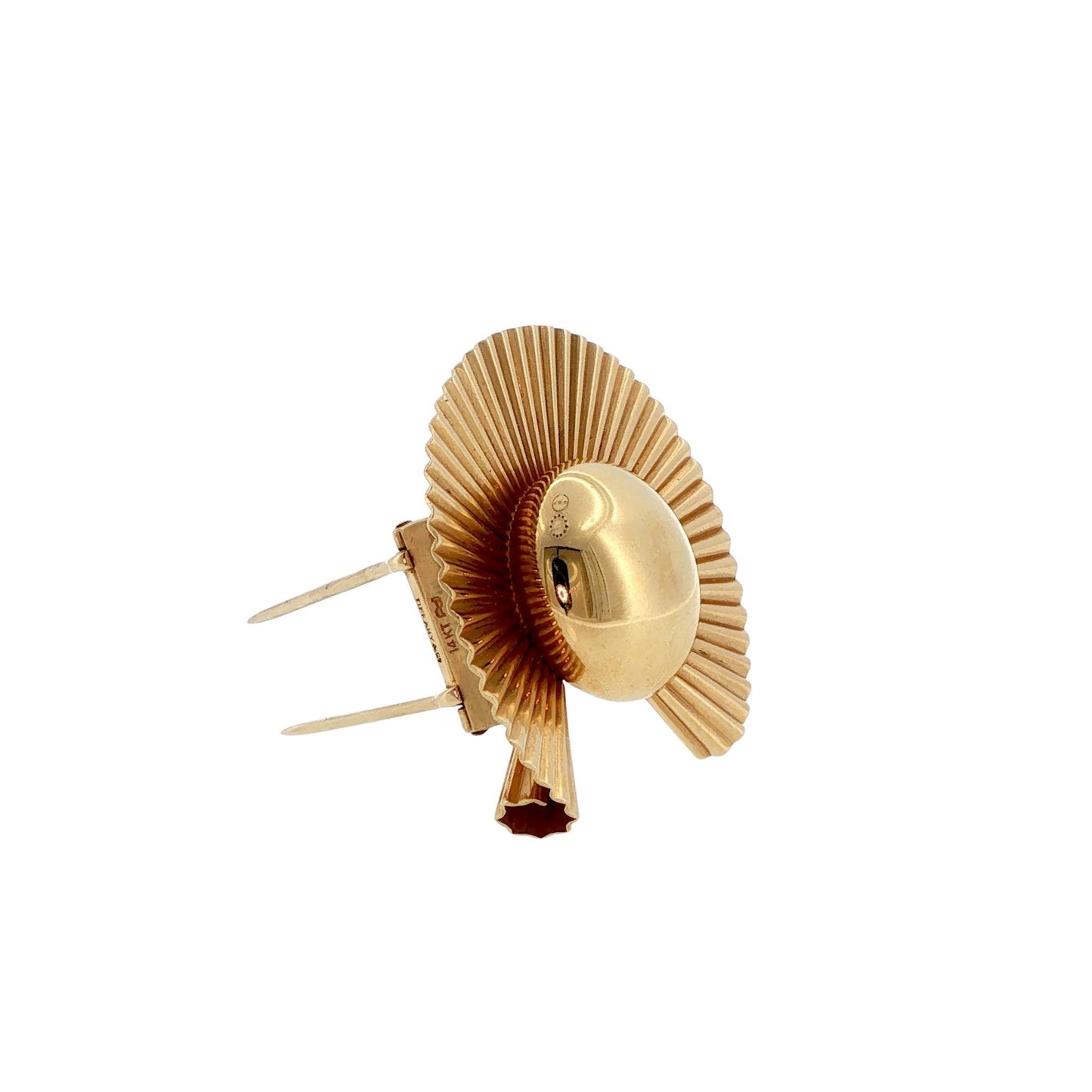 Retro Tiffany & Co. George Schuler 14K Gold Sunburst Brooch Pendant