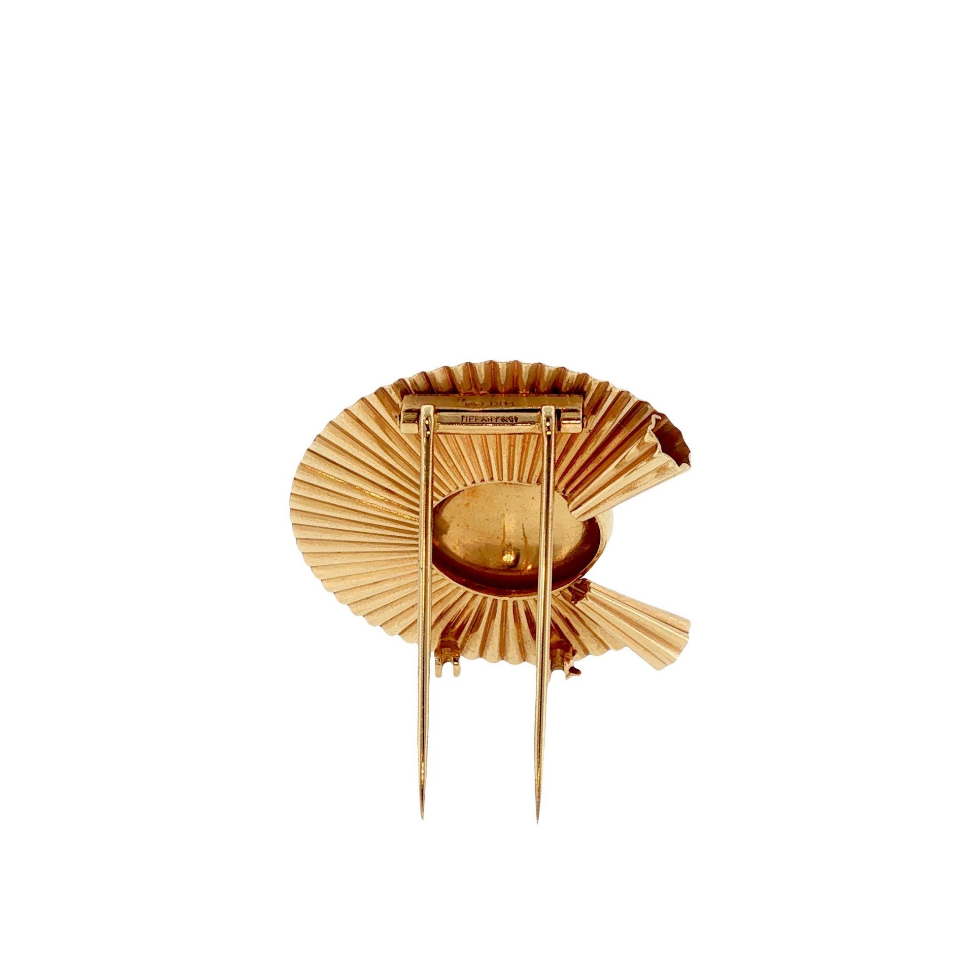 Retro Tiffany & Co. George Schuler 14K Gold Sunburst Brooch Pendant