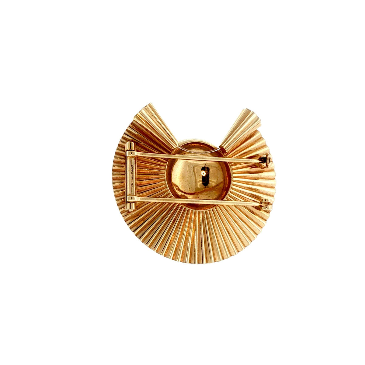 Retro Tiffany & Co. George Schuler 14K Gold Sunburst Brooch Pendant
