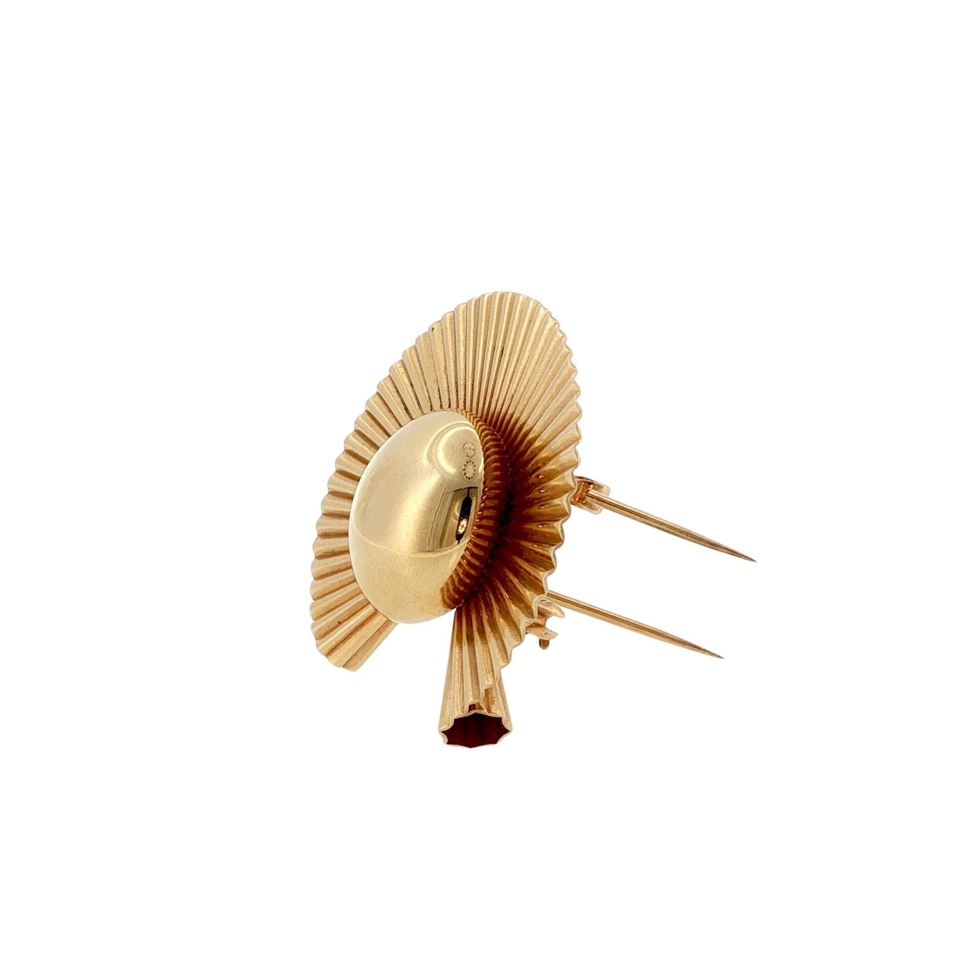 Retro Tiffany & Co. George Schuler 14K Gold Sunburst Brooch Pendant