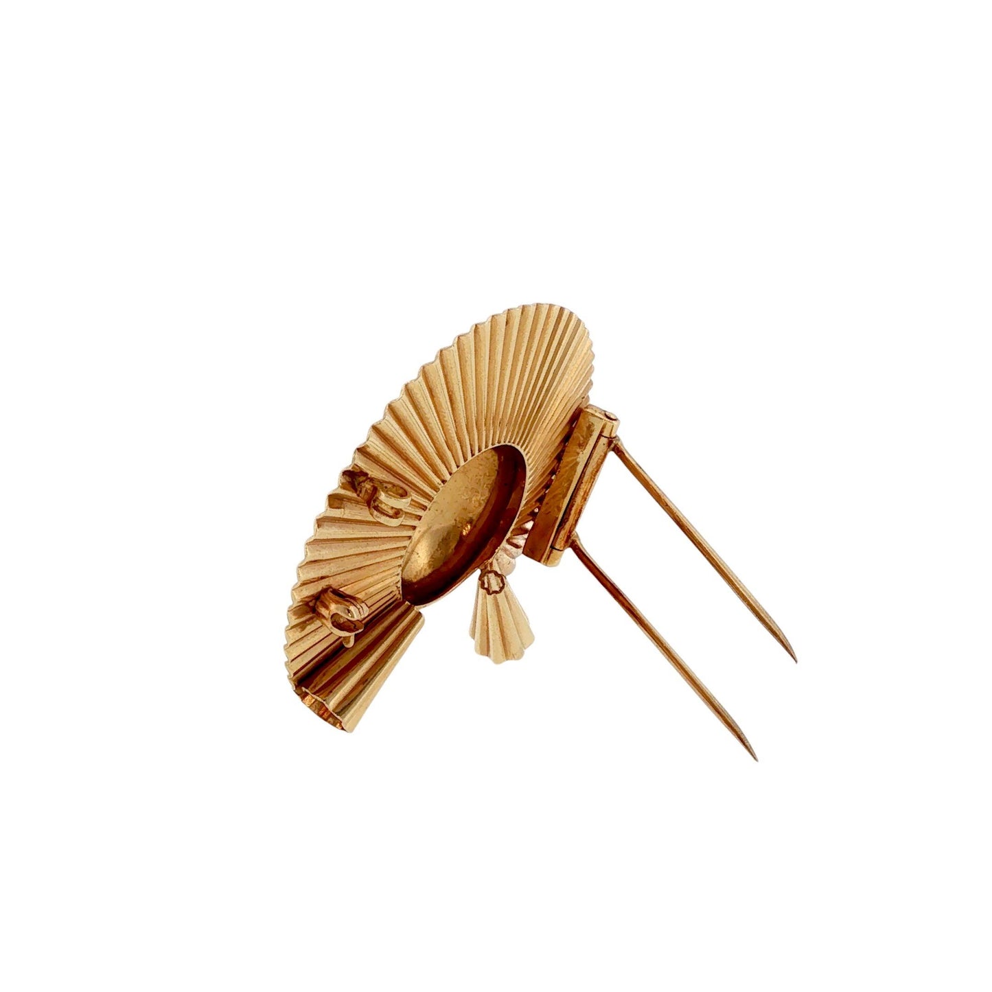 Retro Tiffany & Co. George Schuler 14K Gold Sunburst Brooch Pendant