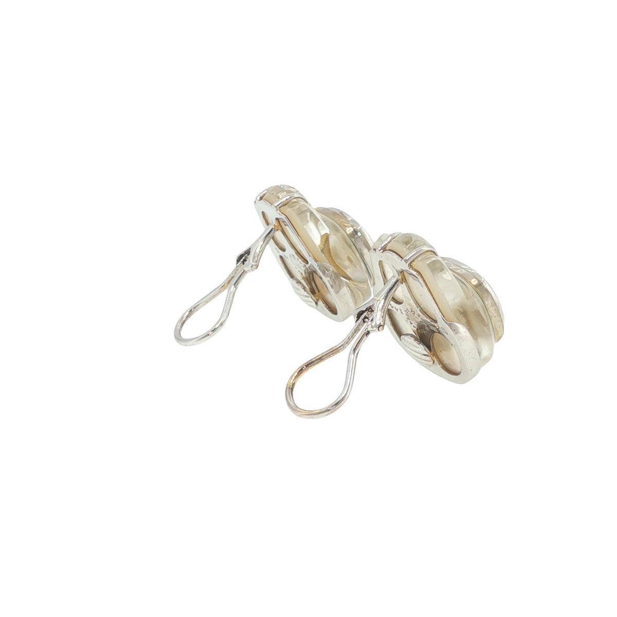 Seaman Schepps 18K White Gold Aquamarine & Rock Crystal Earrings