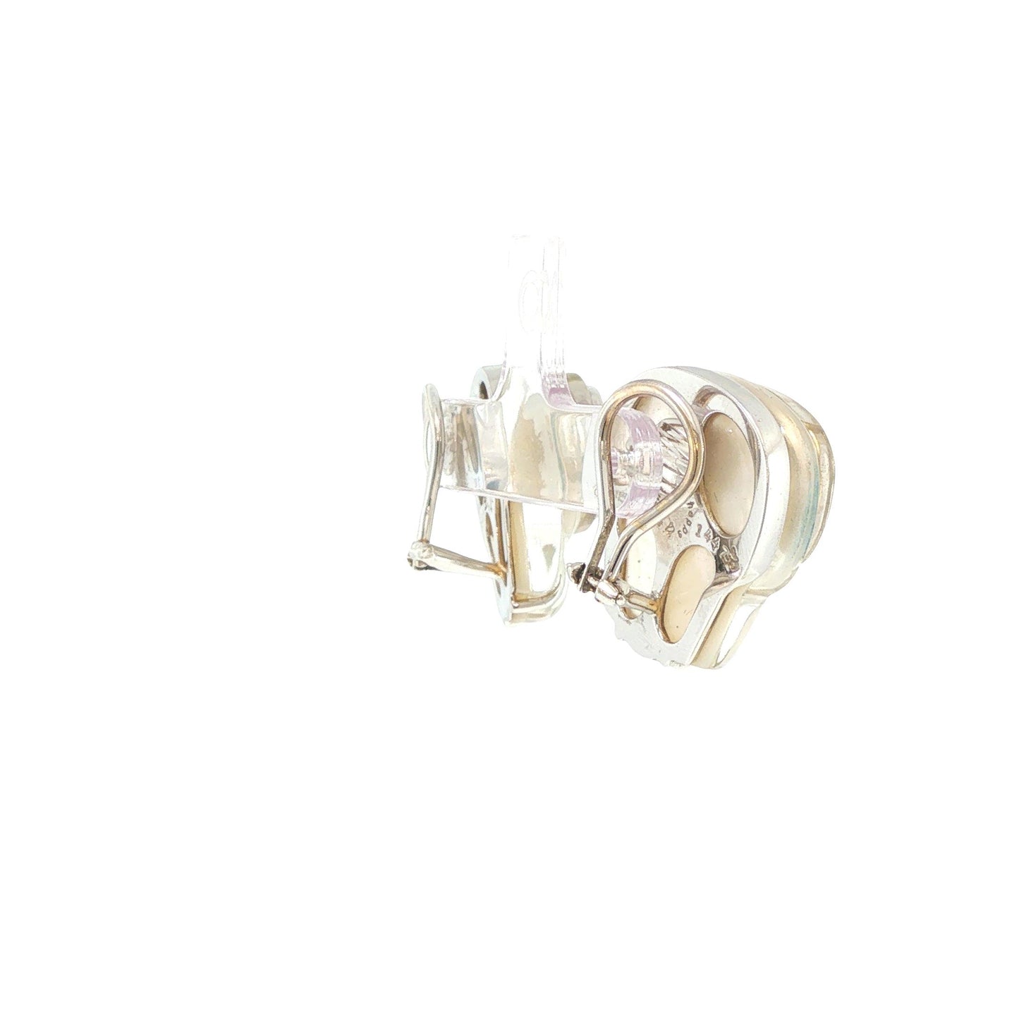 Seaman Schepps 18K White Gold Aquamarine & Rock Crystal Earrings