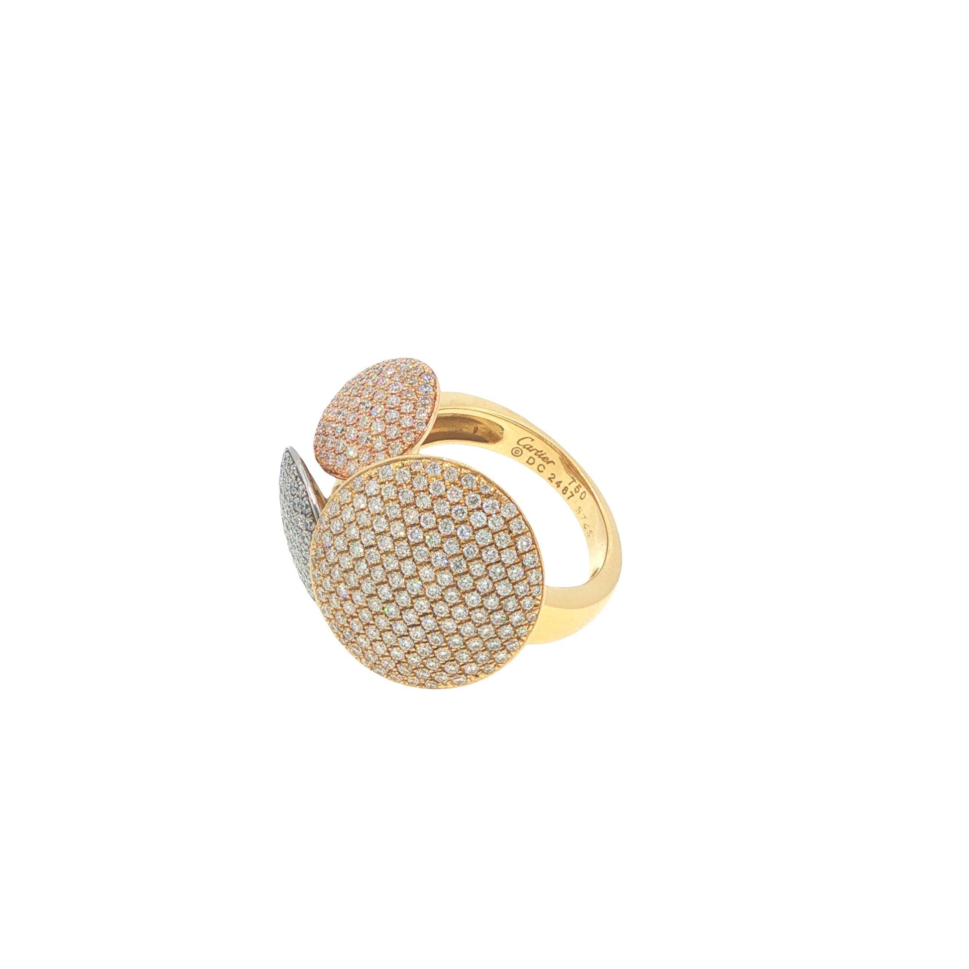 Cartier France Diamond Pave Disc Ring