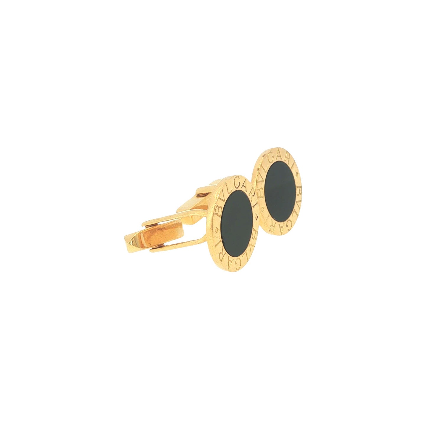 Bulgari 18K Gold & Black Onyx Circular Cufflinks