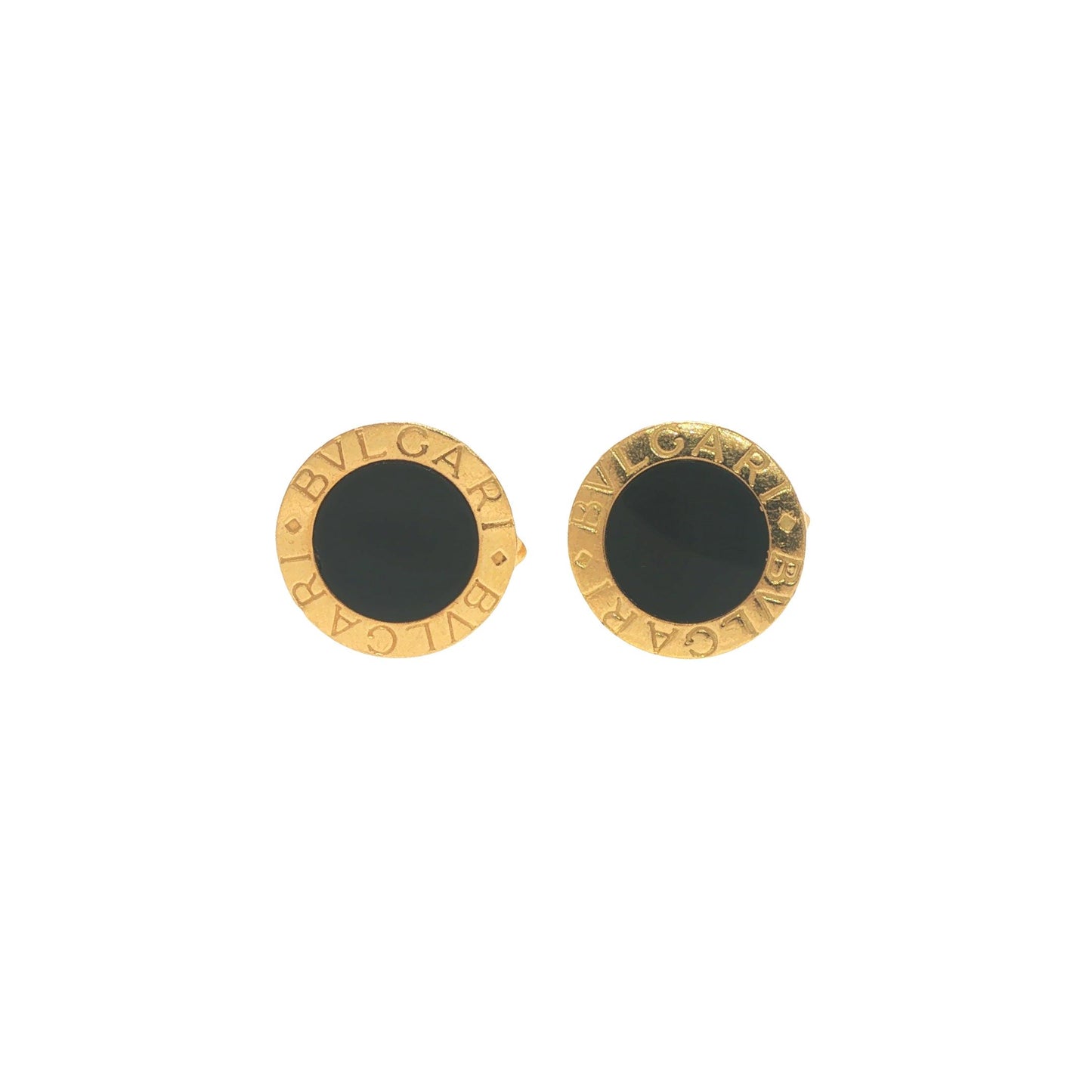 Bulgari 18K Gold & Black Onyx Circular Cufflinks