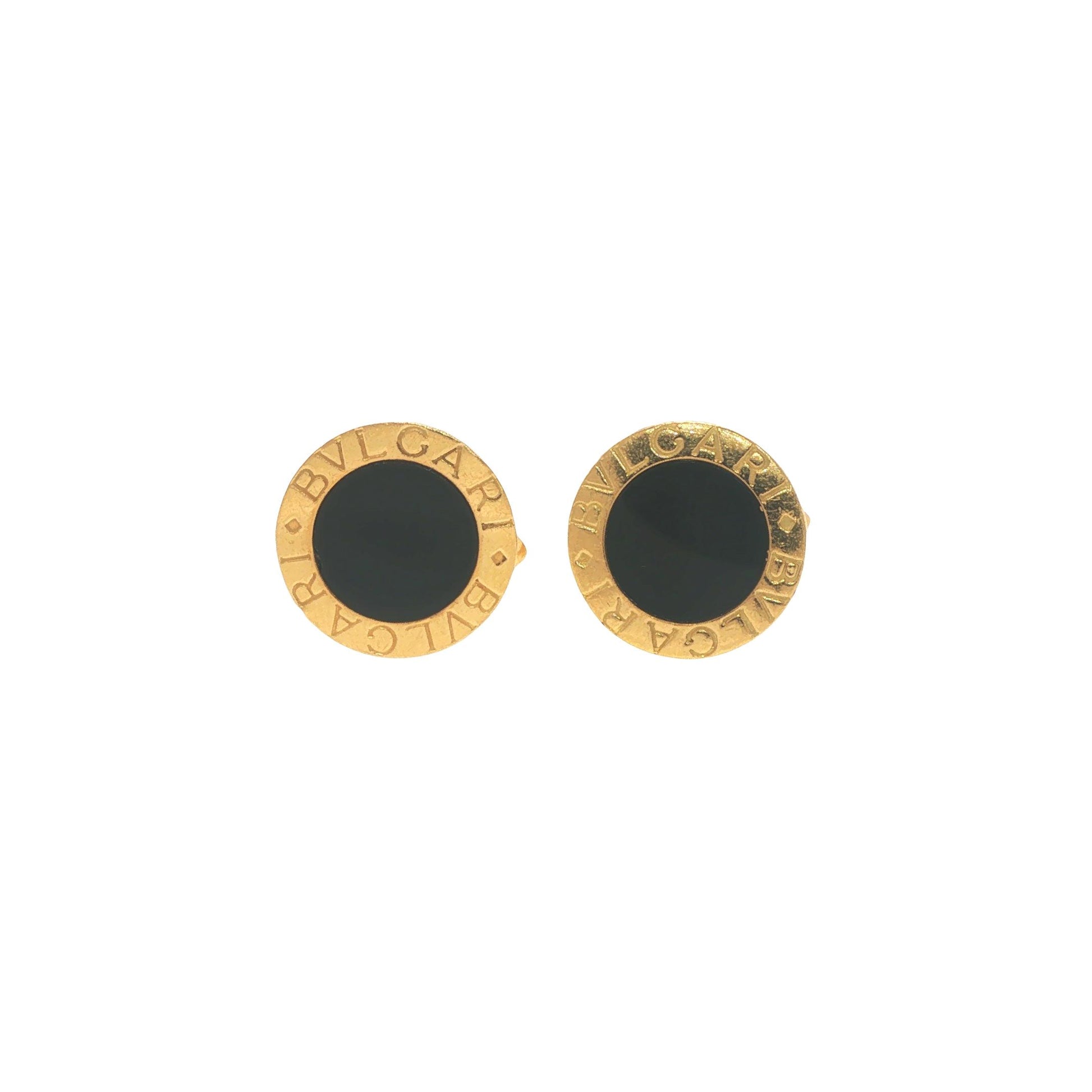 Bulgari 18K Gold & Black Onyx Circular Cufflinks