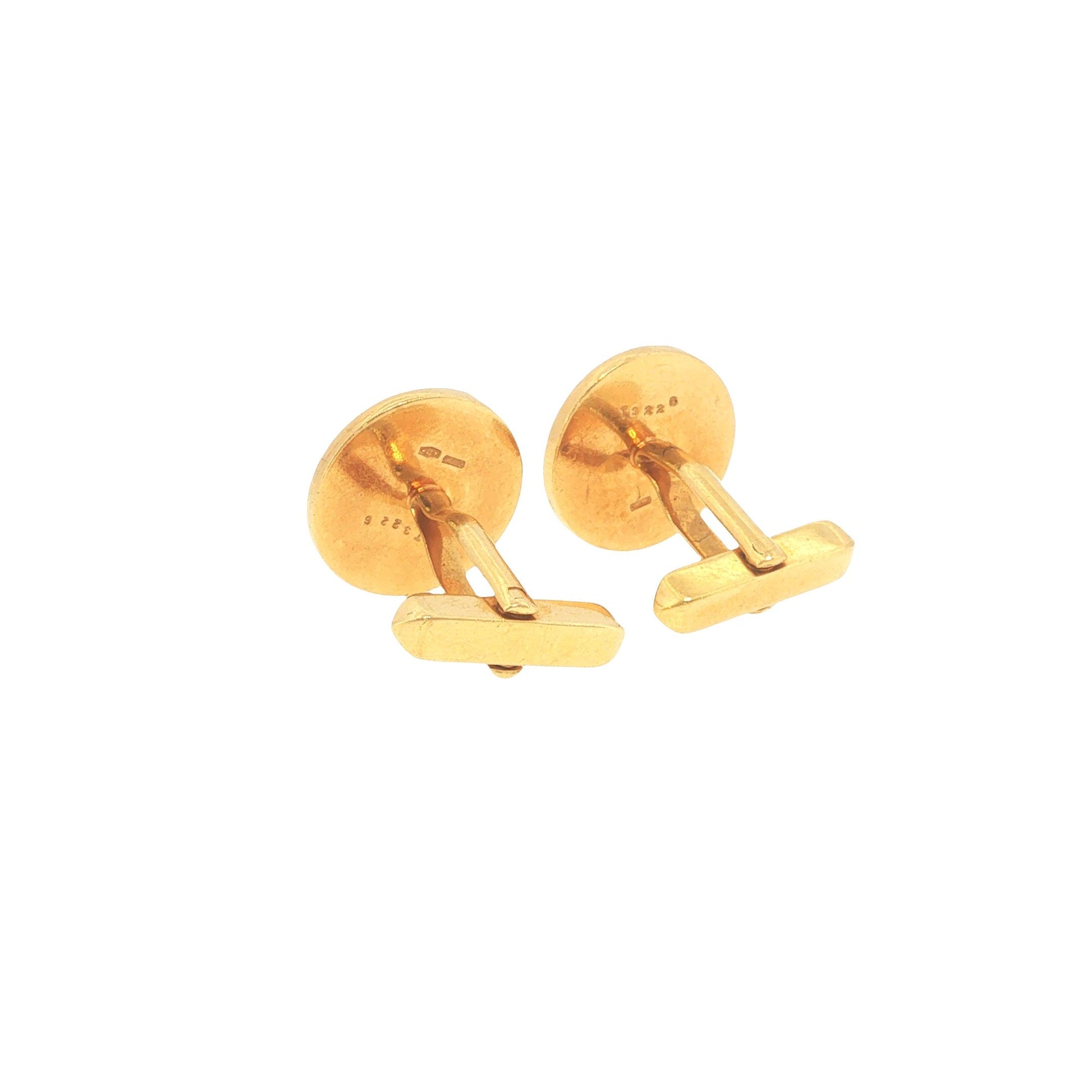 Bulgari 18K Gold & Black Onyx Circular Cufflinks