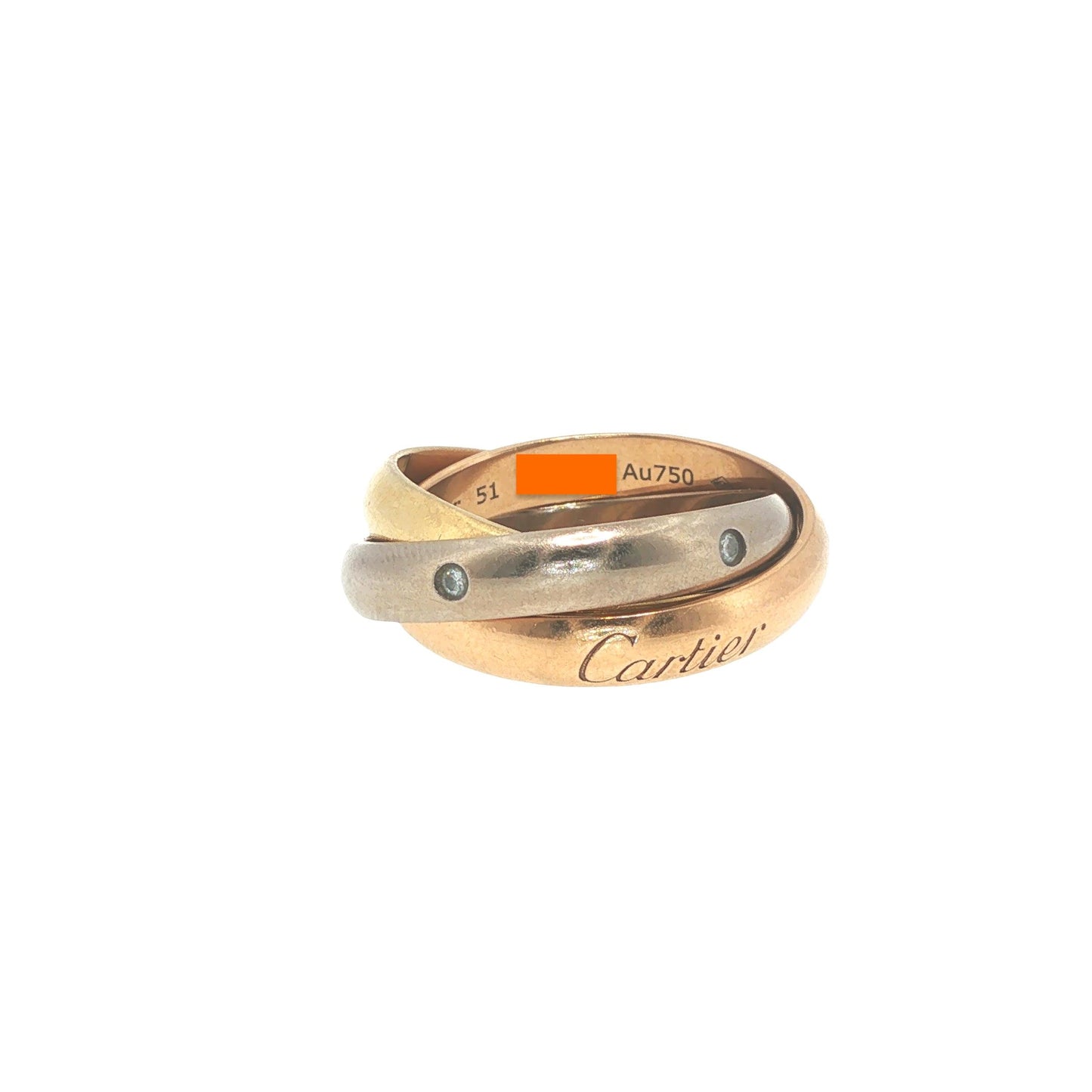 Cartier 18K Gold Trinity 5-Diamond Ring