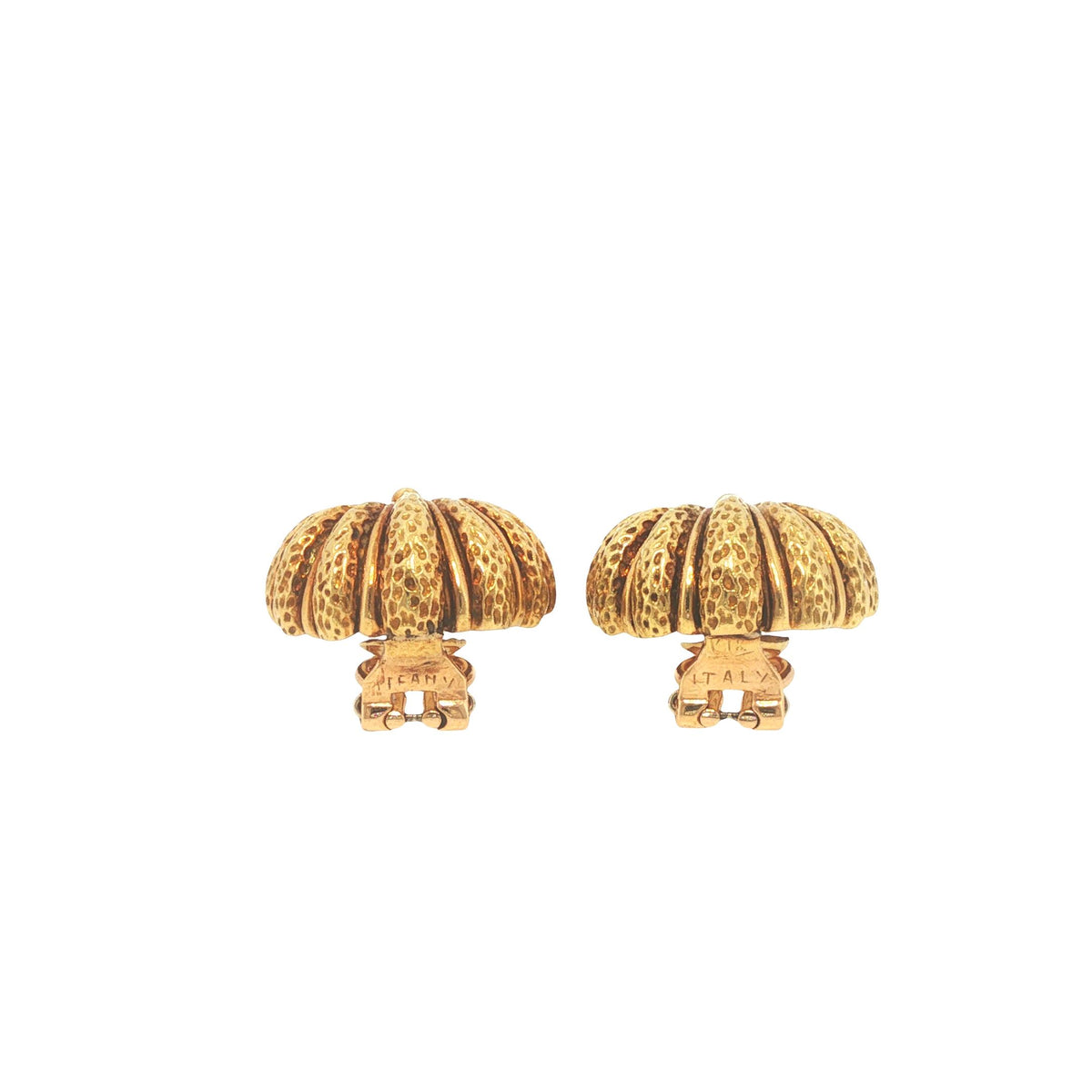 Vintage Tiffany & Co. 18K Gold 2.40 Carat Diamond Scallop Shell Earrings