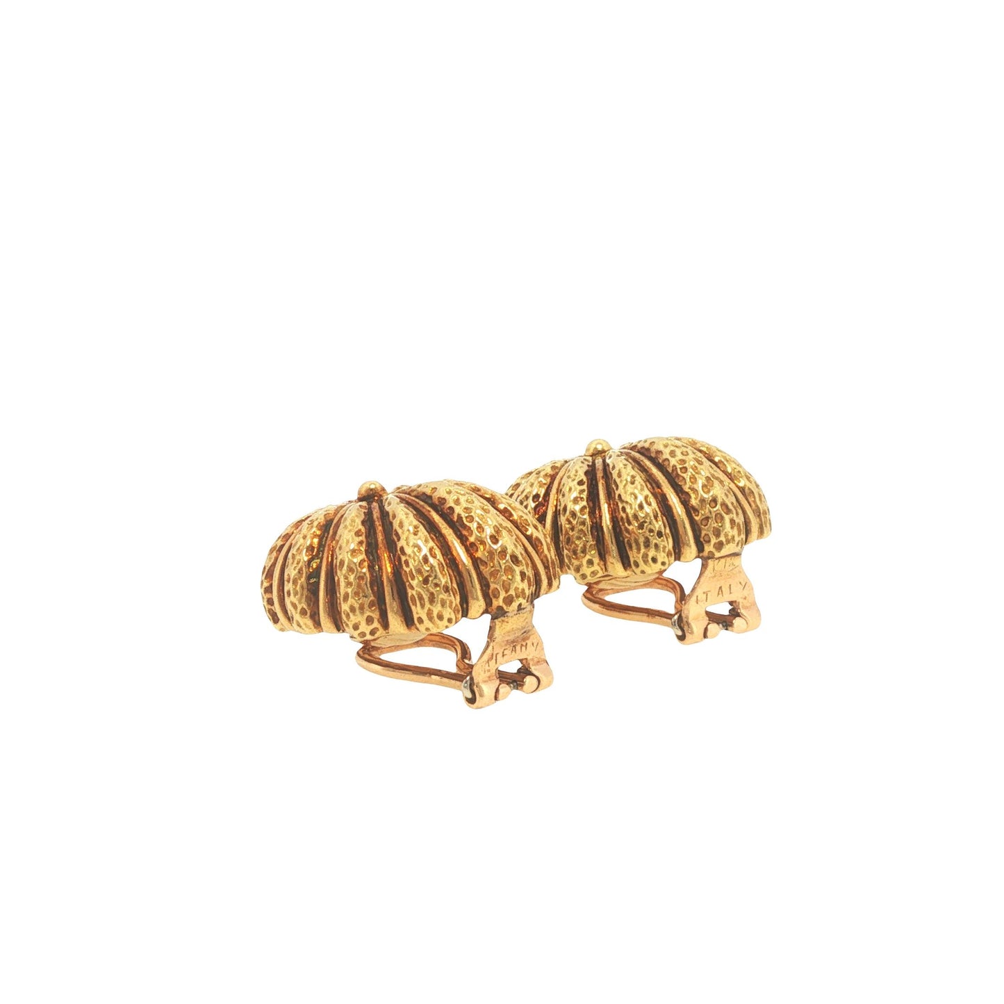Vintage Tiffany & Co. 18K Gold 2.40 Carat Diamond Scallop Shell Earrings