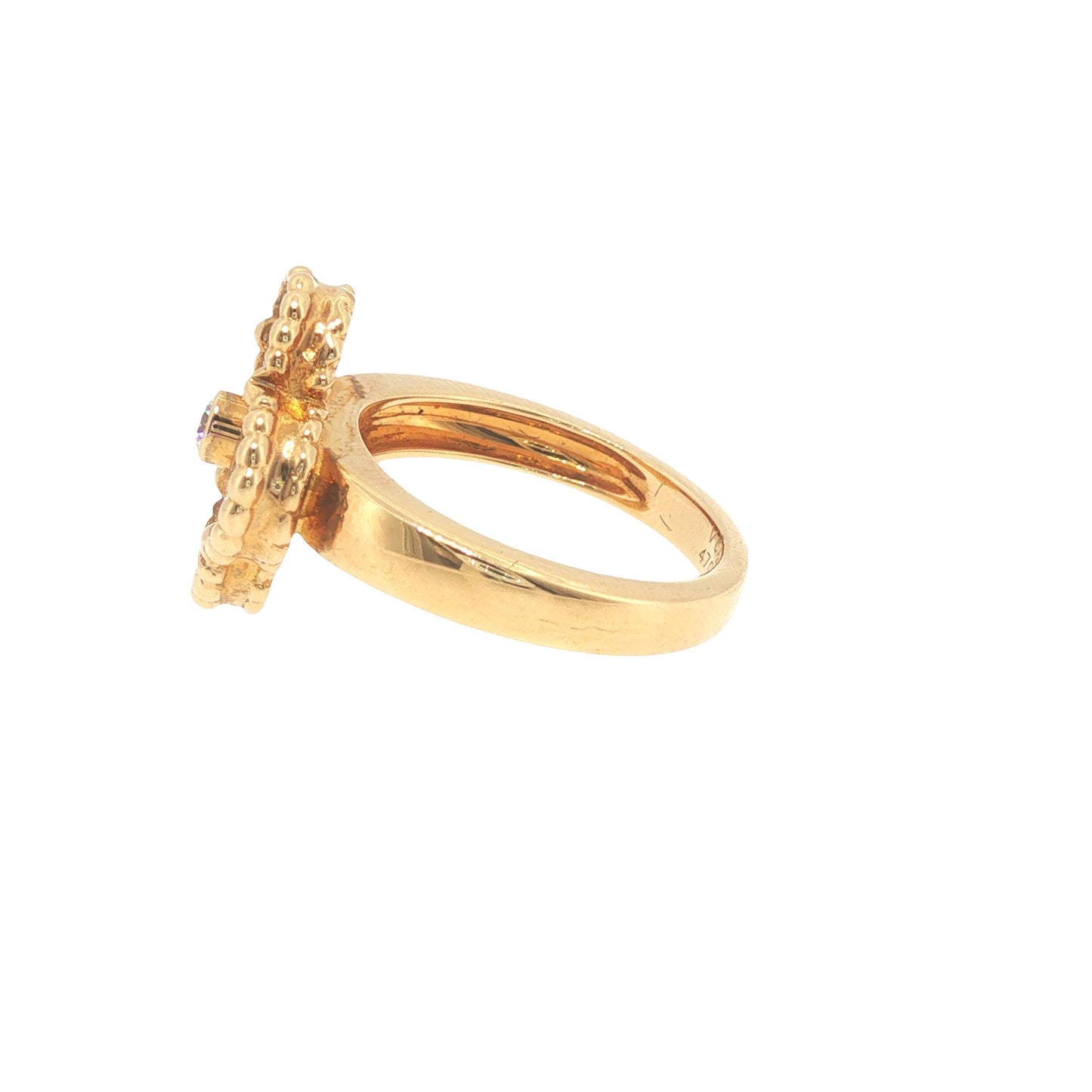 VCA 18K Gold  Alhambra Pearl Diamond Ring