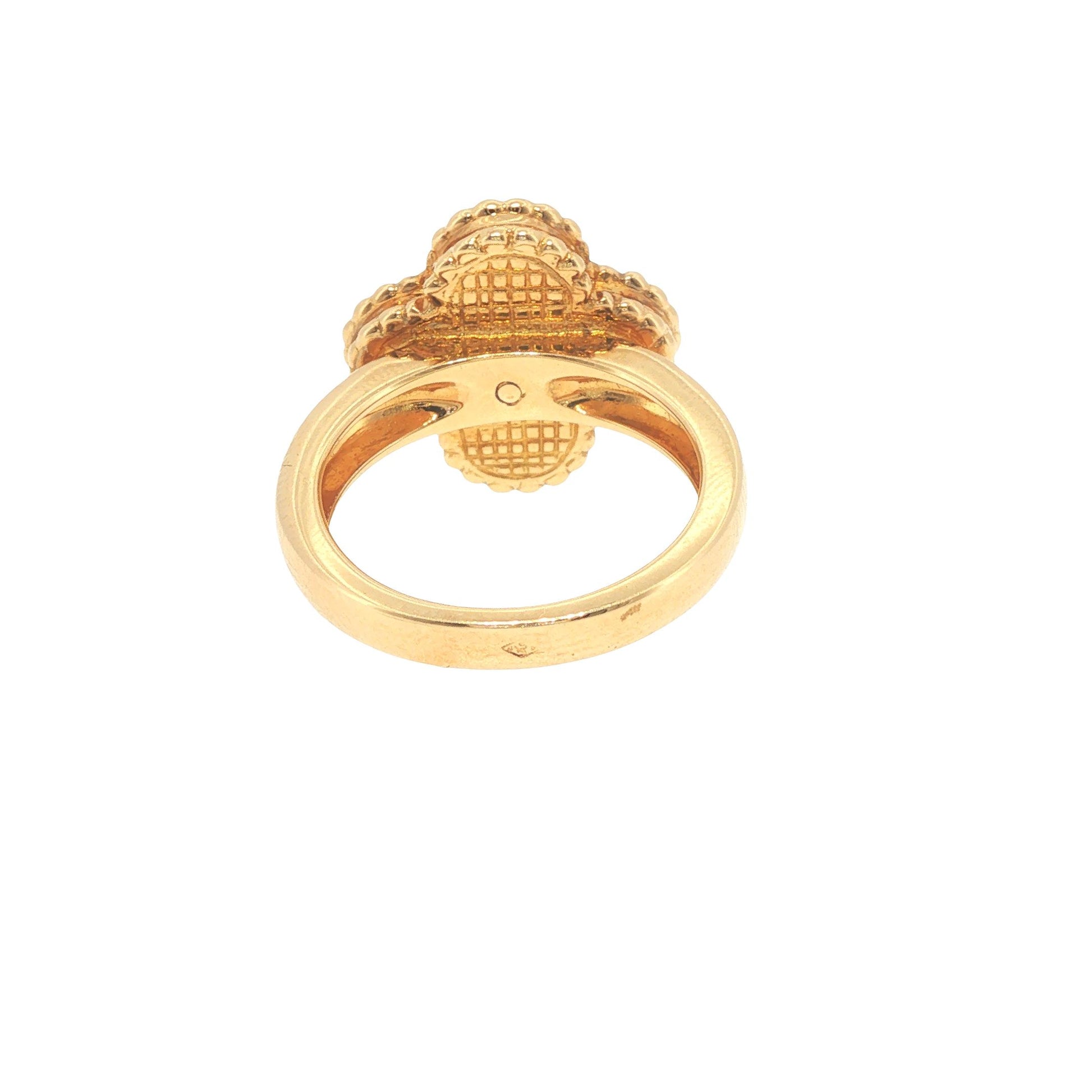 VCA 18K Gold  Alhambra Pearl Diamond Ring