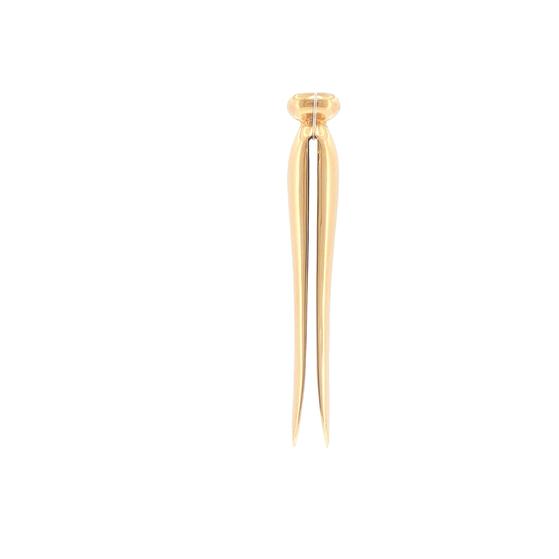 1940s Cartier Retro 14K Gold Clothespin-Form Dress Clip