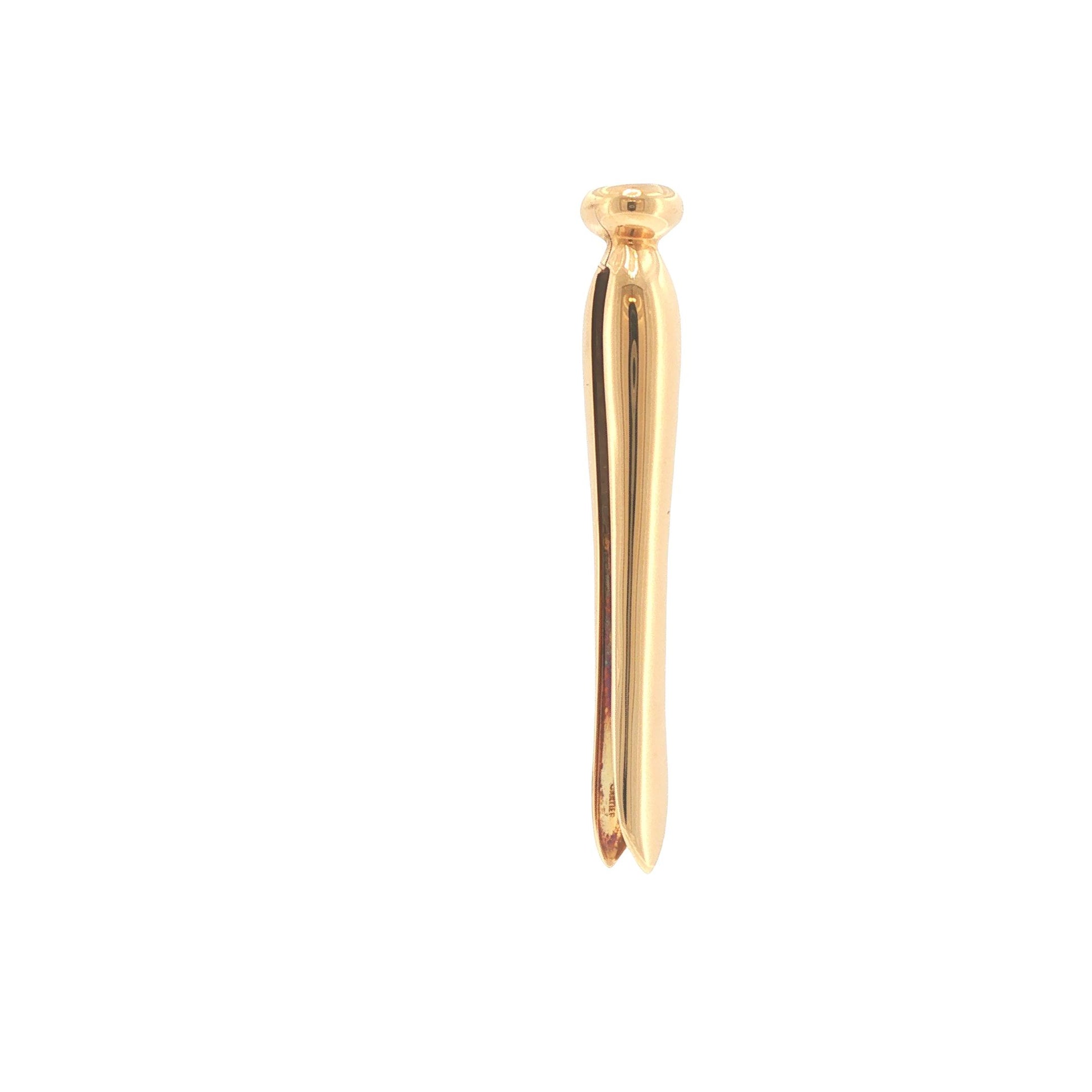 1940s Cartier Retro 14K Gold Clothespin-Form Dress Clip