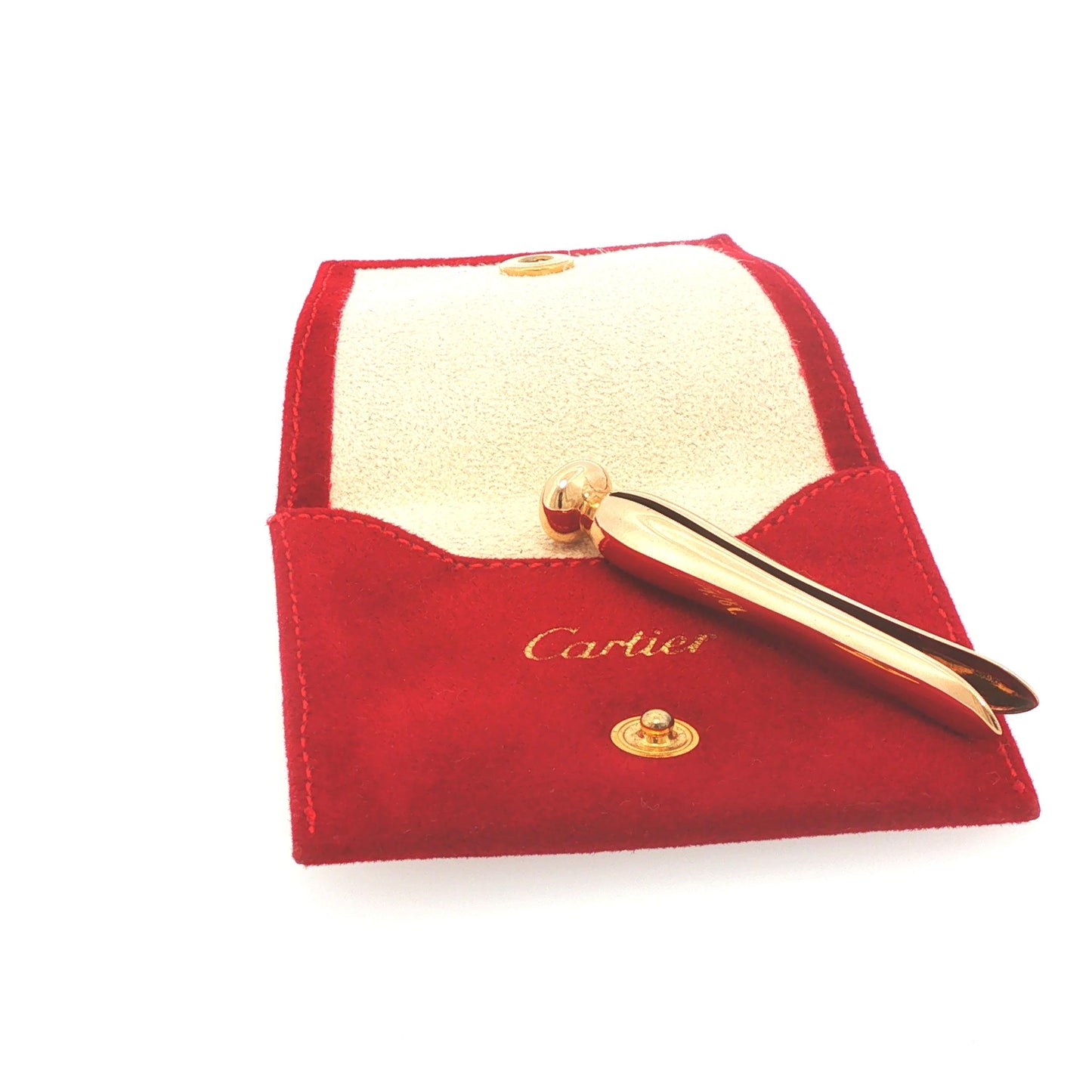 1940s Cartier Retro 14K Gold Clothespin-Form Dress Clip
