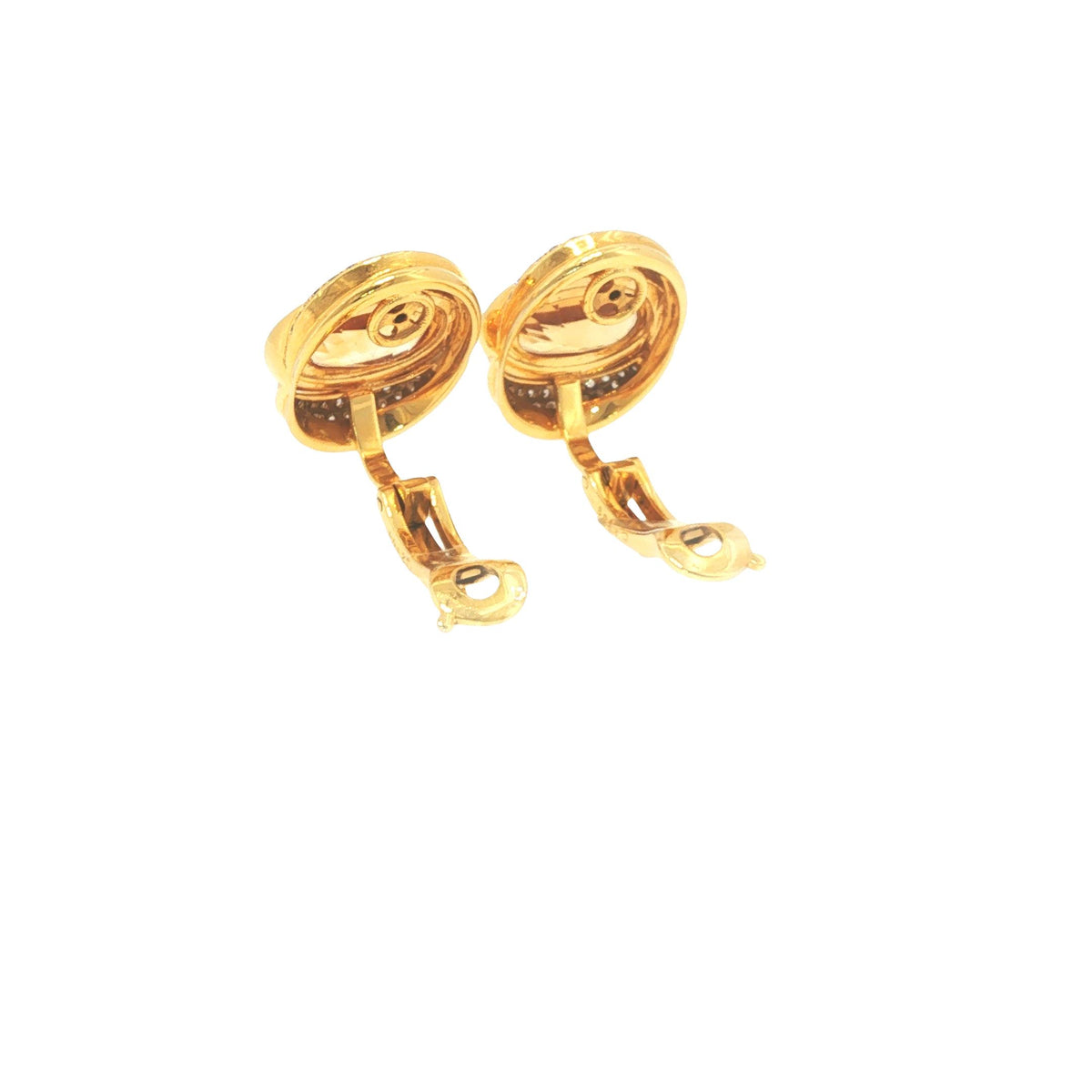 Marina B 18K Gold Oval Citrine Diamond Earrings
